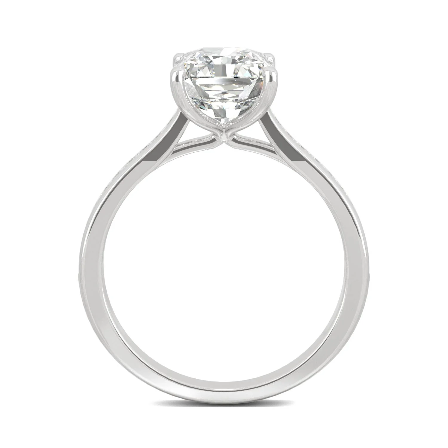 2.88 CTW DEW Radiant Moissanite Engagement Ring in 14K White Gold - Image 3