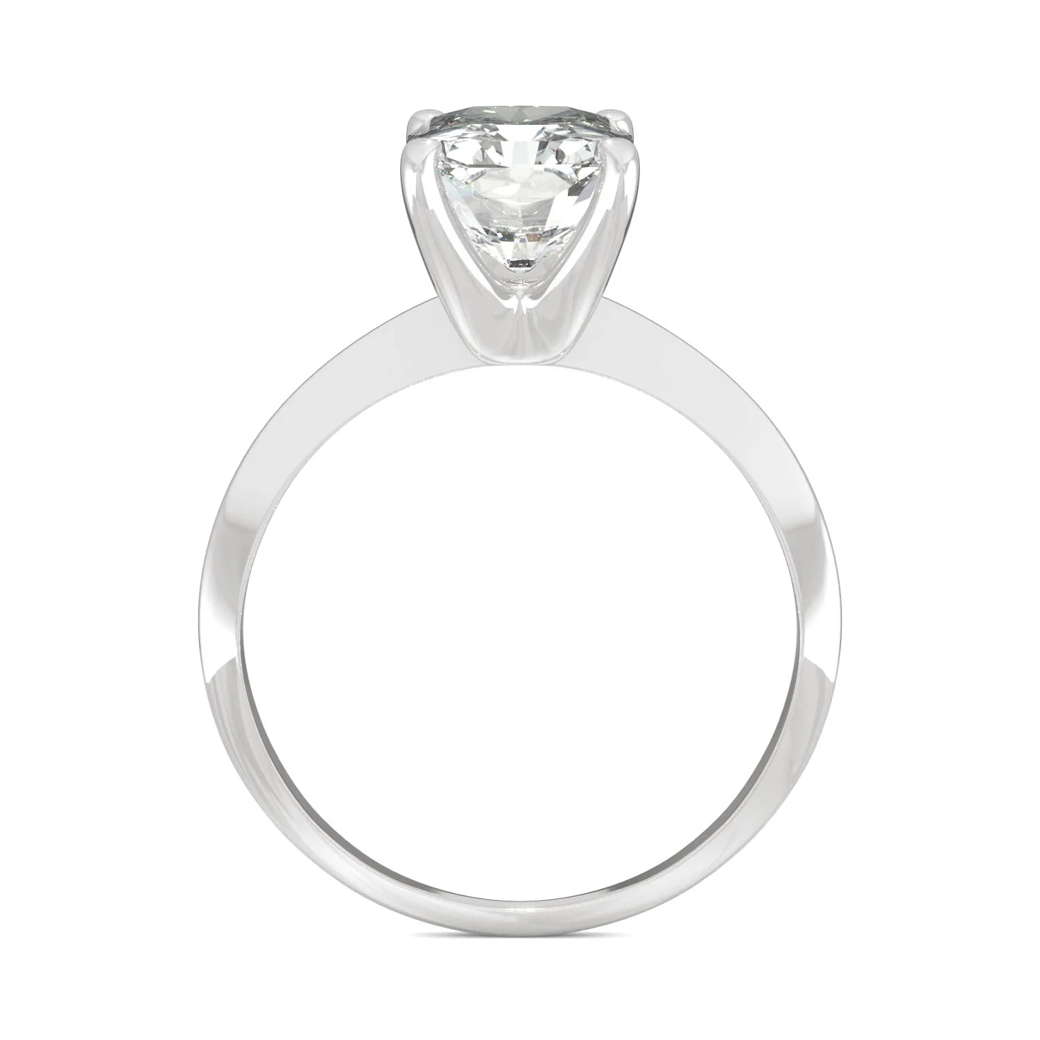 2.70 CTW DEW Radiant Moissanite Solitaire Engagement Ring in 14K White Gold - Image 3