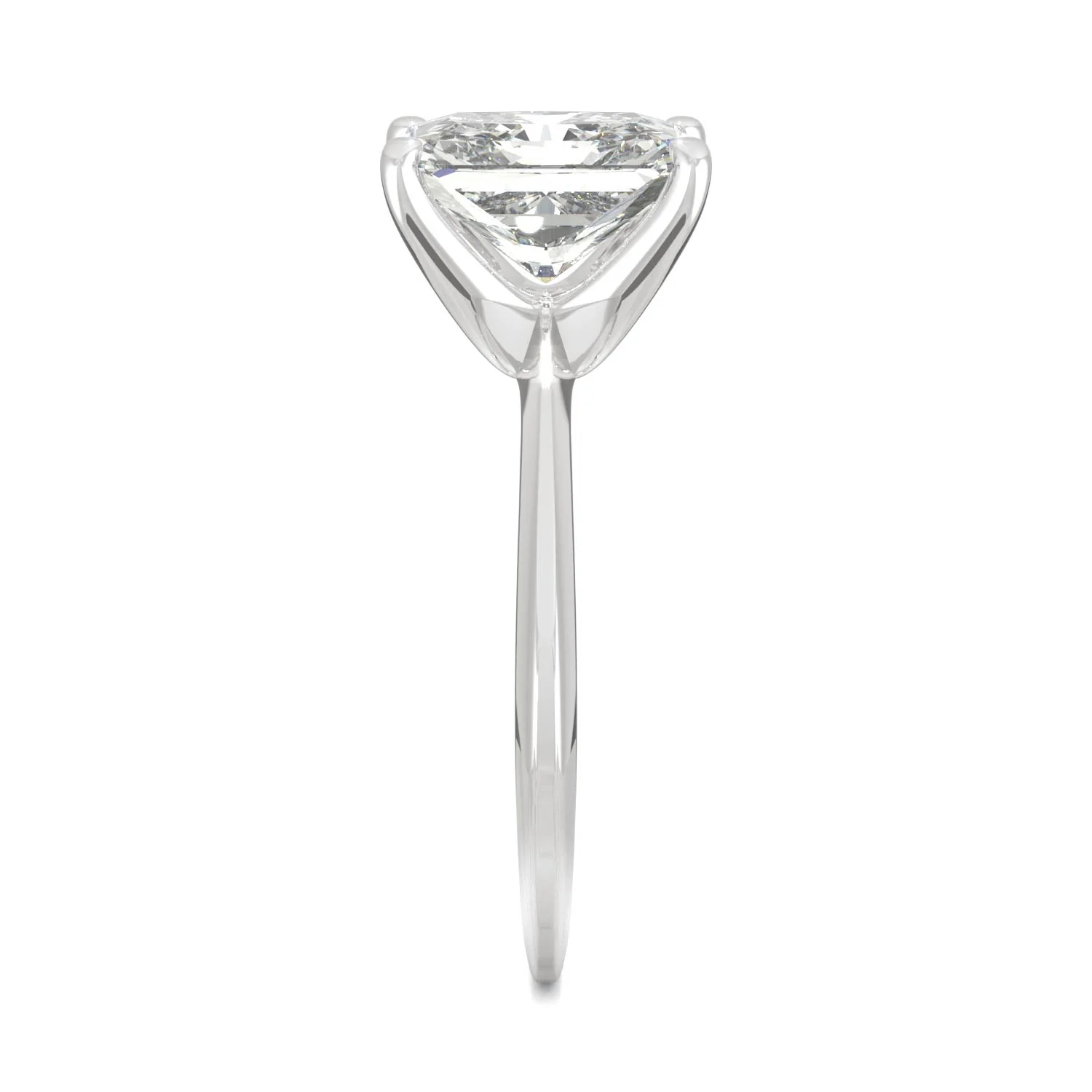 2.70 CTW DEW Radiant Moissanite Solitaire Engagement Ring in 14K White Gold - Image 5