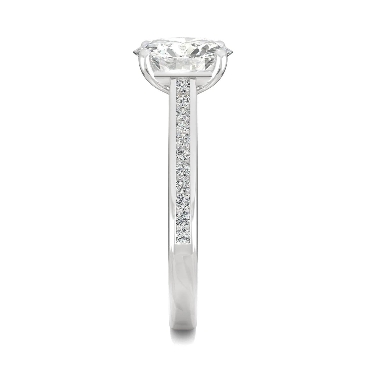 2.08 CTW DEW Round Moissanite Engagement Ring in 14K White Gold - Image 5