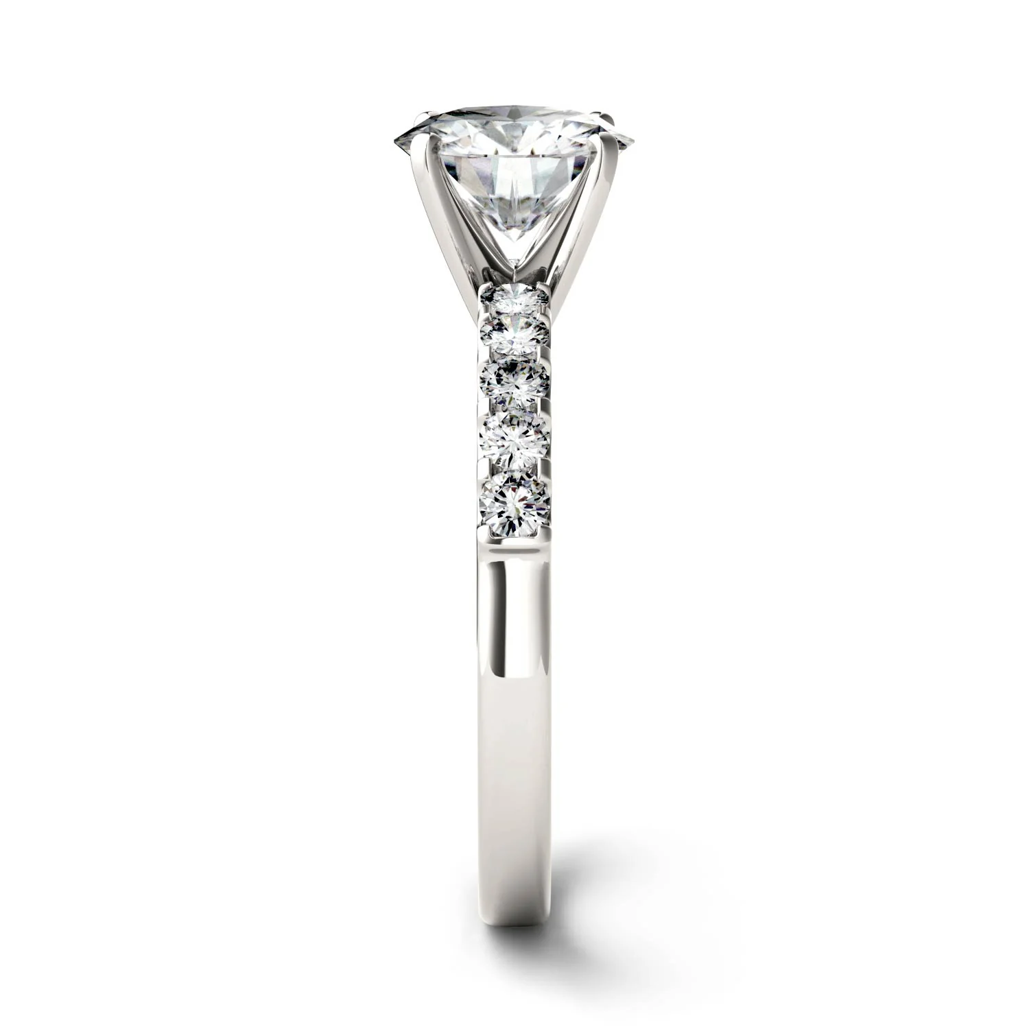 1.80 CTW DEW Round Moissanite Engagement Ring in 14K White Gold - Image 5