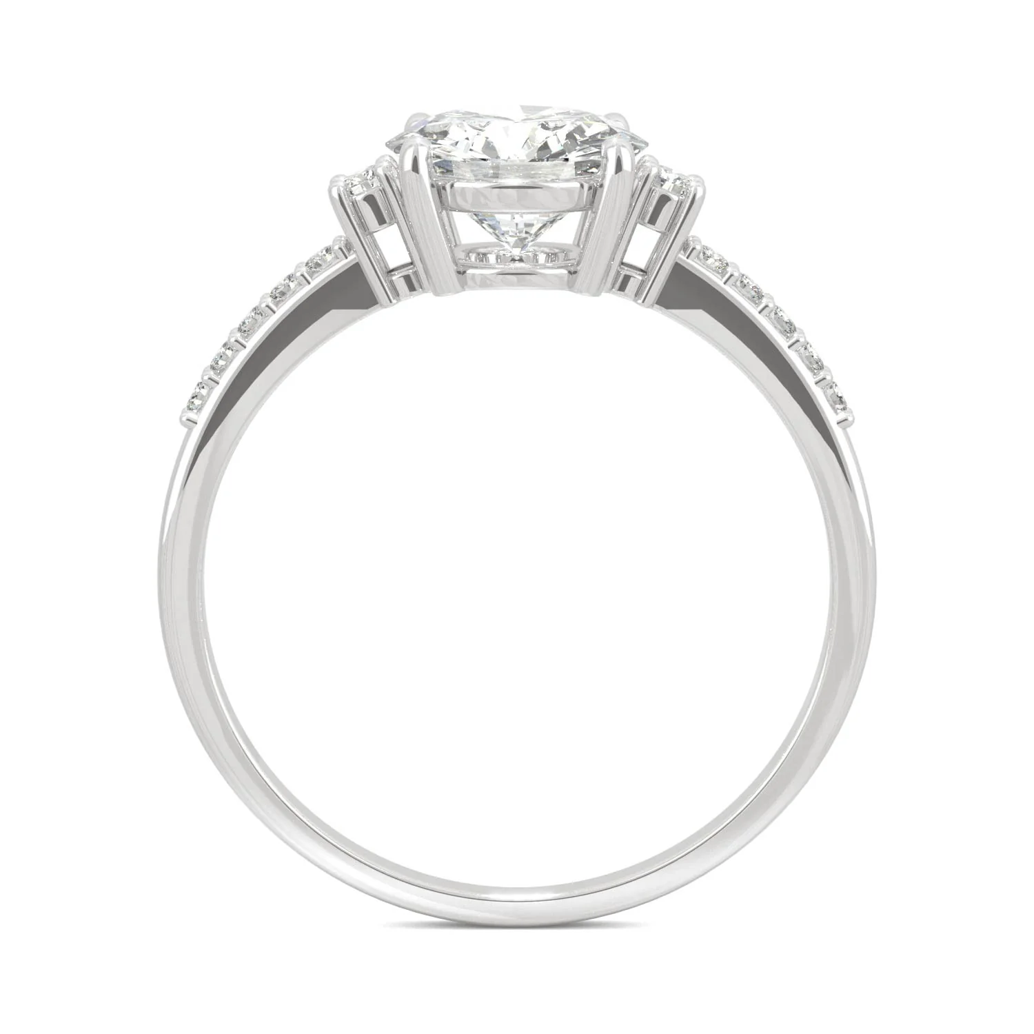 1.31 CTW DEW Round Moissanite Engagement Ring in 14K White Gold - Image 3
