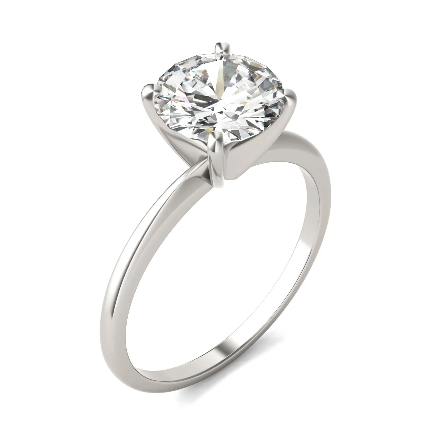 1.90 CTW DEW Round Moissanite Solitaire Engagement Ring in 14K White Gold - Image 2