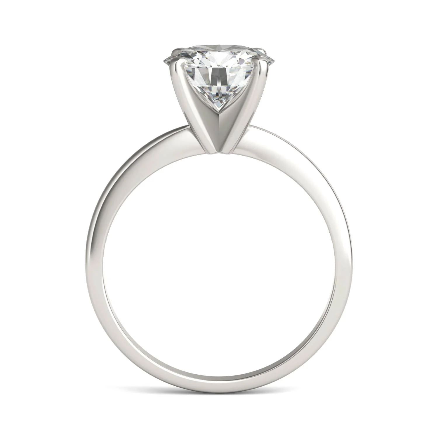 1.90 CTW DEW Round Moissanite Solitaire Engagement Ring in 14K White Gold - Image 3
