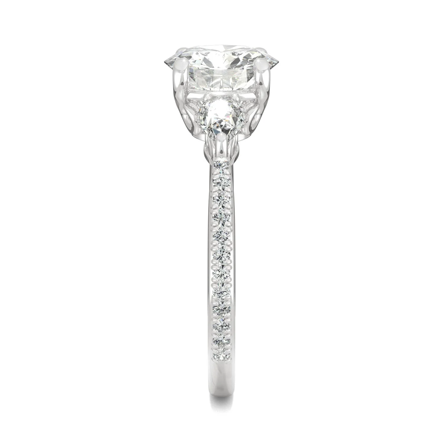 2.50 CTW DEW Round Moissanite Engagement Ring in 14K White Gold - Image 5
