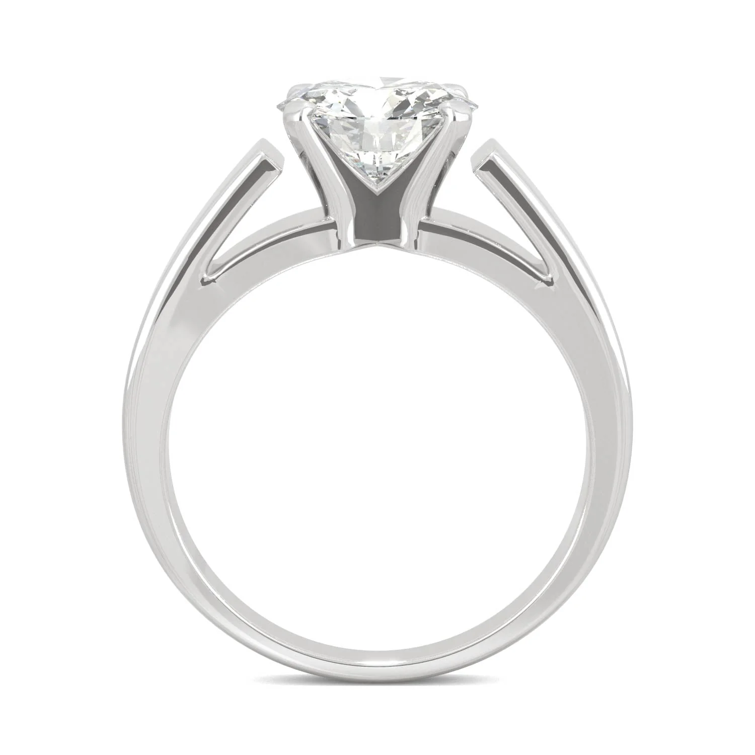 1.90 CTW DEW Round Moissanite Solitaire Engagement Ring in 14K White Gold - Image 3