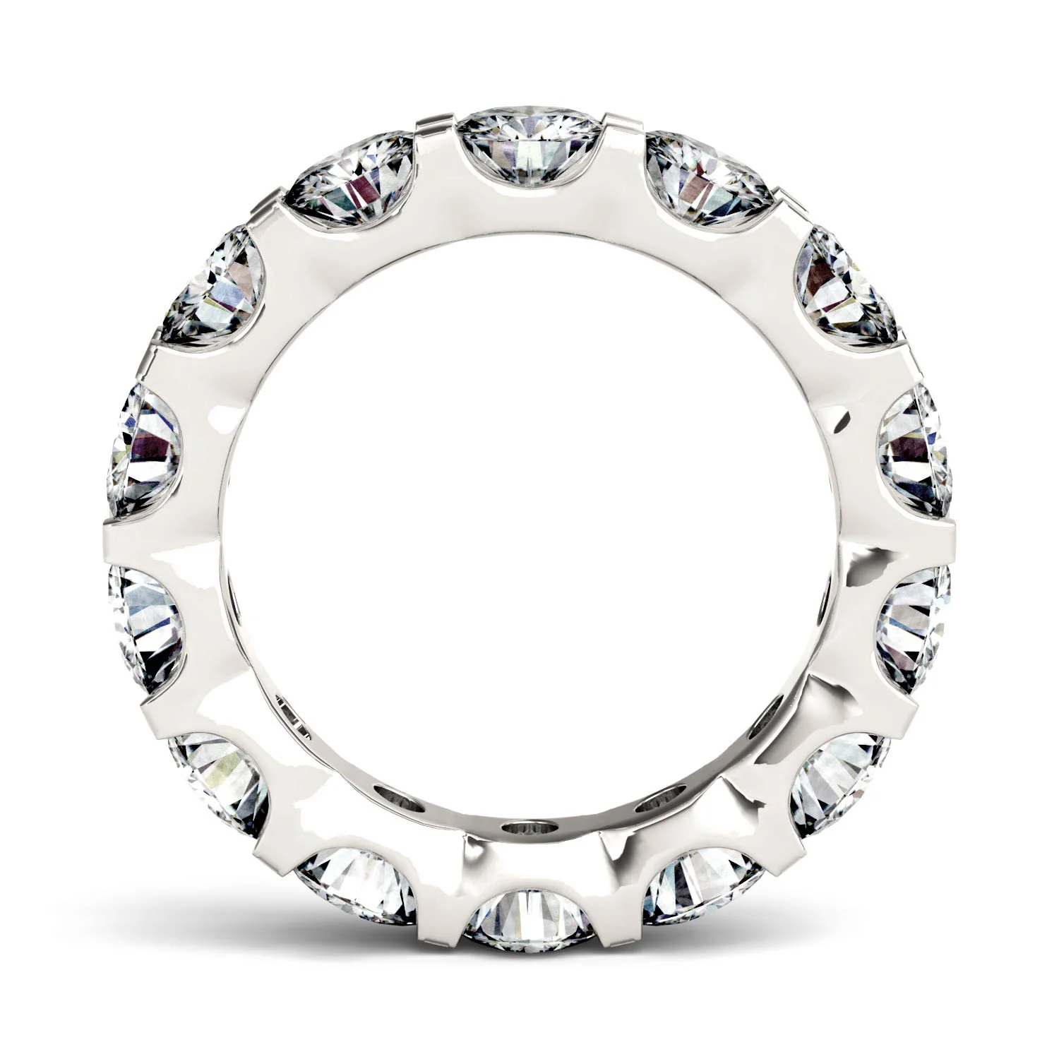 4.62 CTW DEW Round Moissanite Eternity Band in 14K White Gold - Image 3