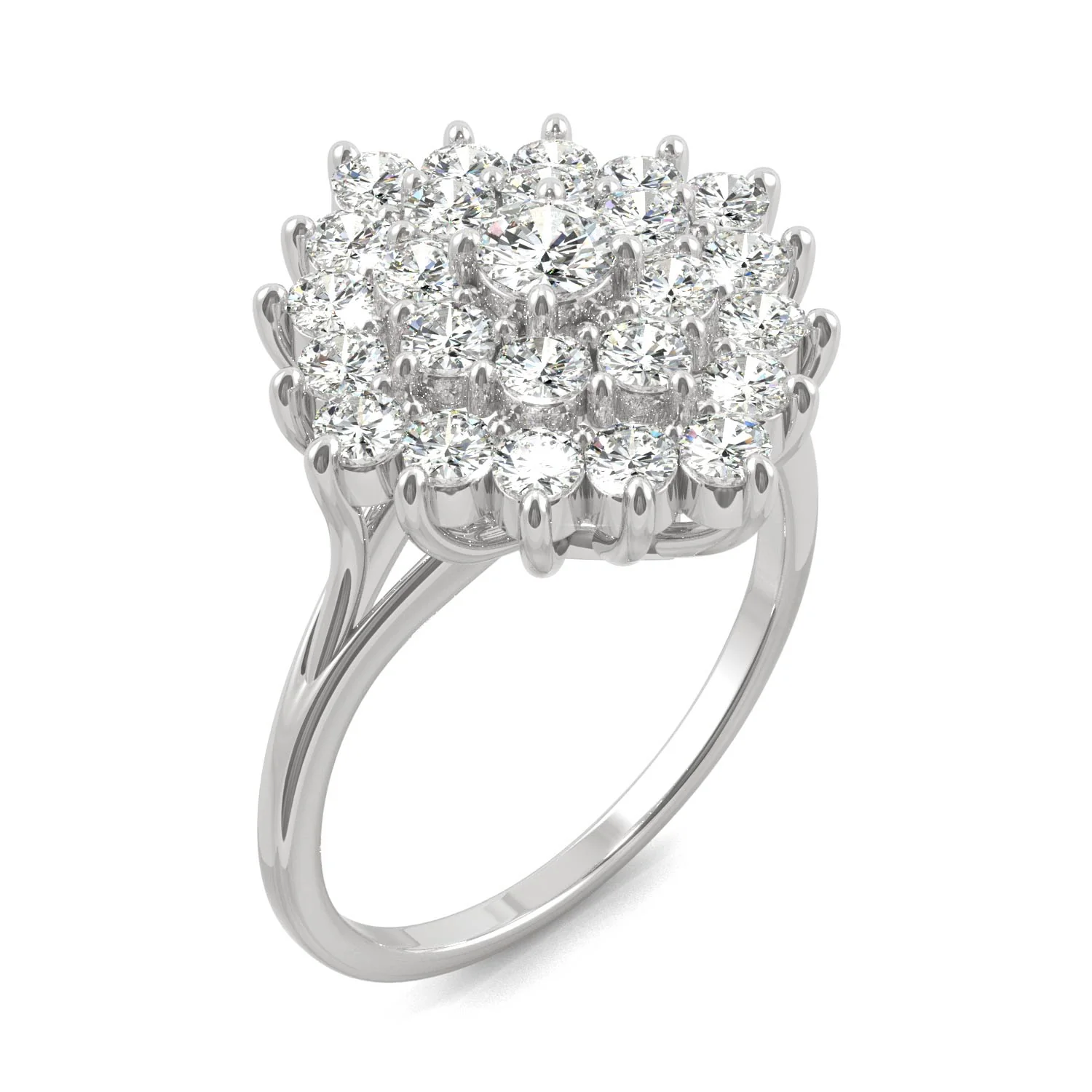 1.12 CTW DEW Round Moissanite Fashion Ring in 14K White Gold - Image 2