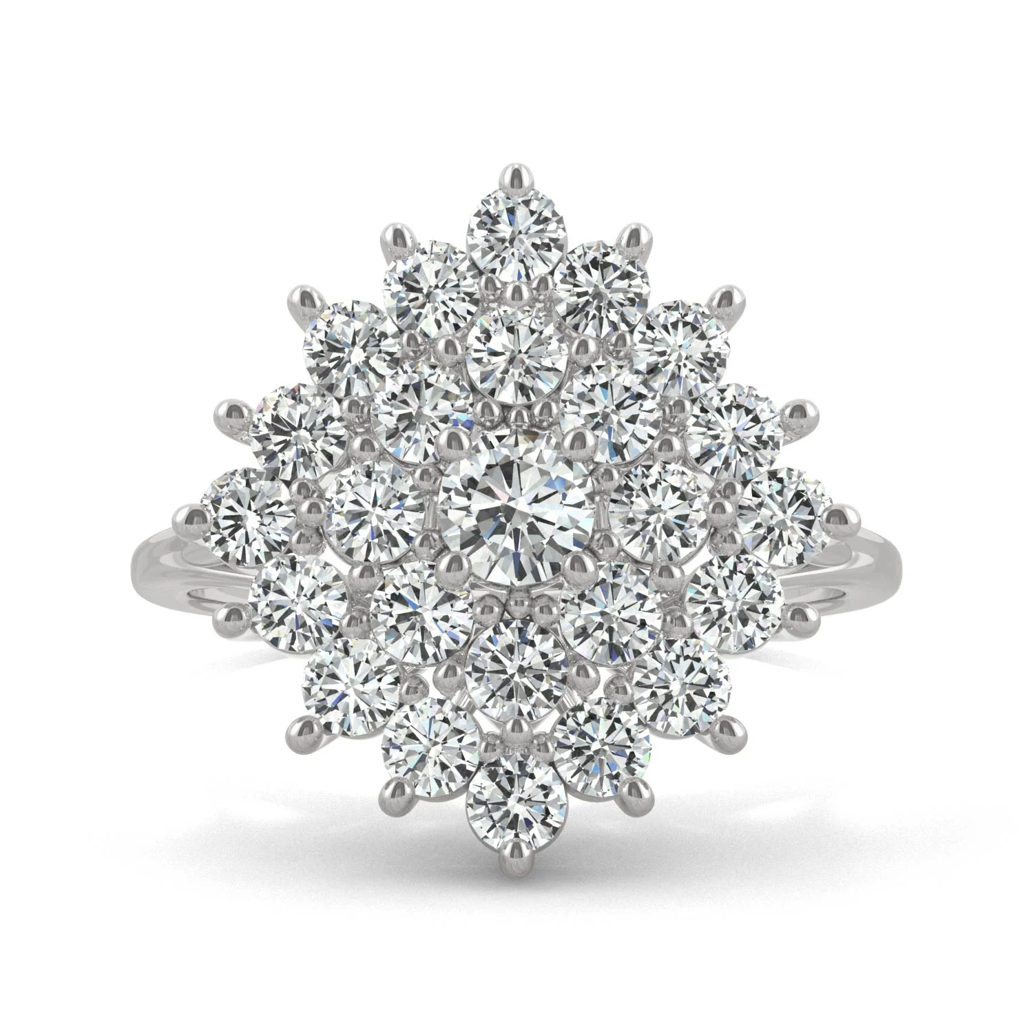 1.12 CTW DEW Round Moissanite Fashion Ring in 14K White Gold - Image 4