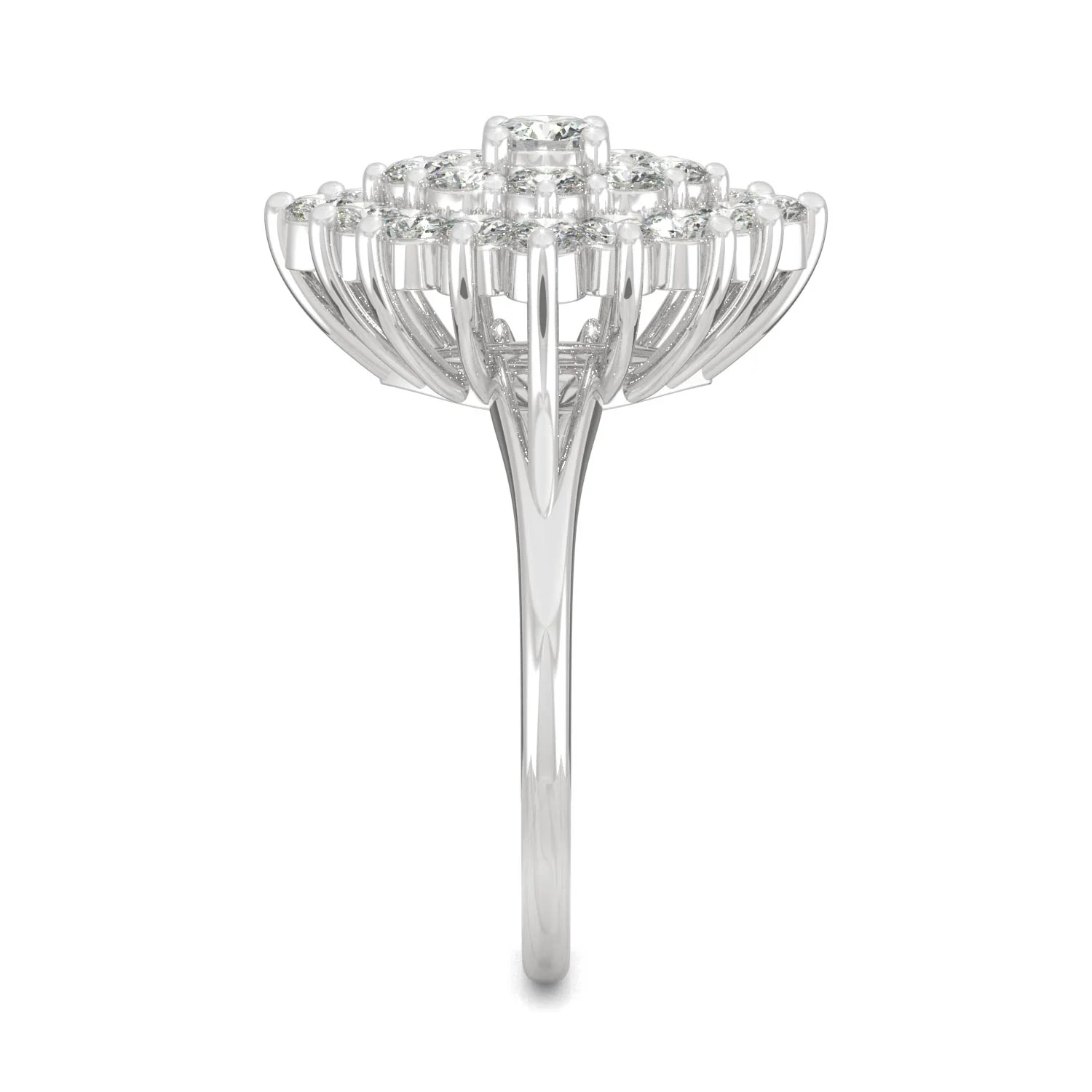 1.12 CTW DEW Round Moissanite Fashion Ring in 14K White Gold - Image 5