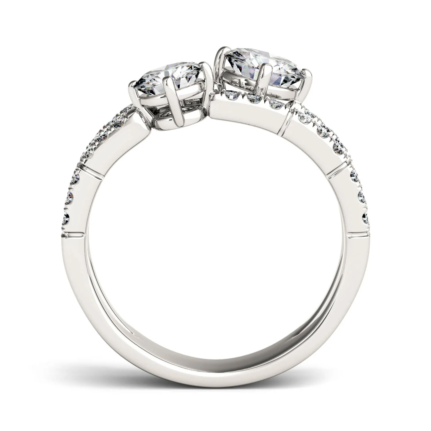 1.60 CTW DEW Round Moissanite Fashion Ring in 14K White Gold - Image 3