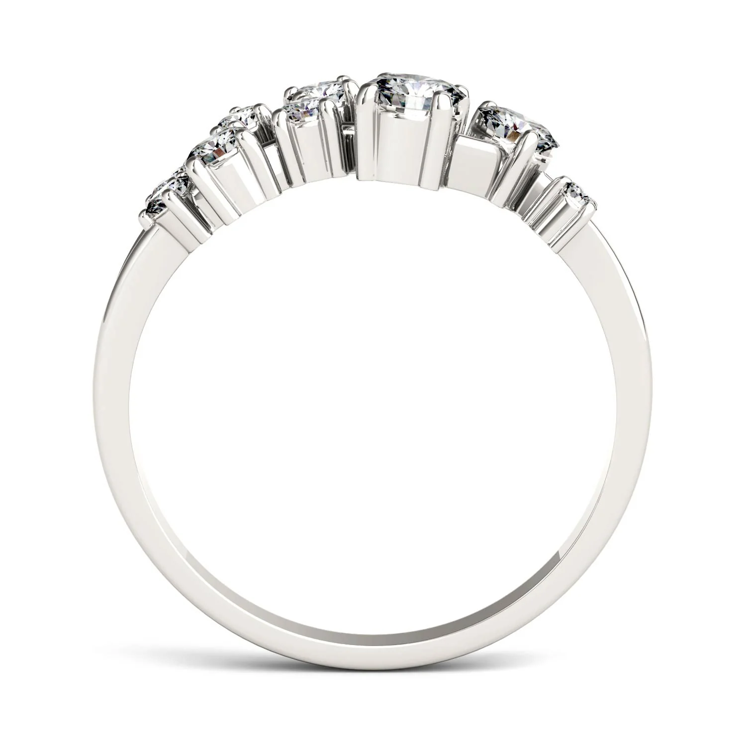 0.50 CTW DEW Round Moissanite Galaxy Ring in 14K White Gold - Image 3