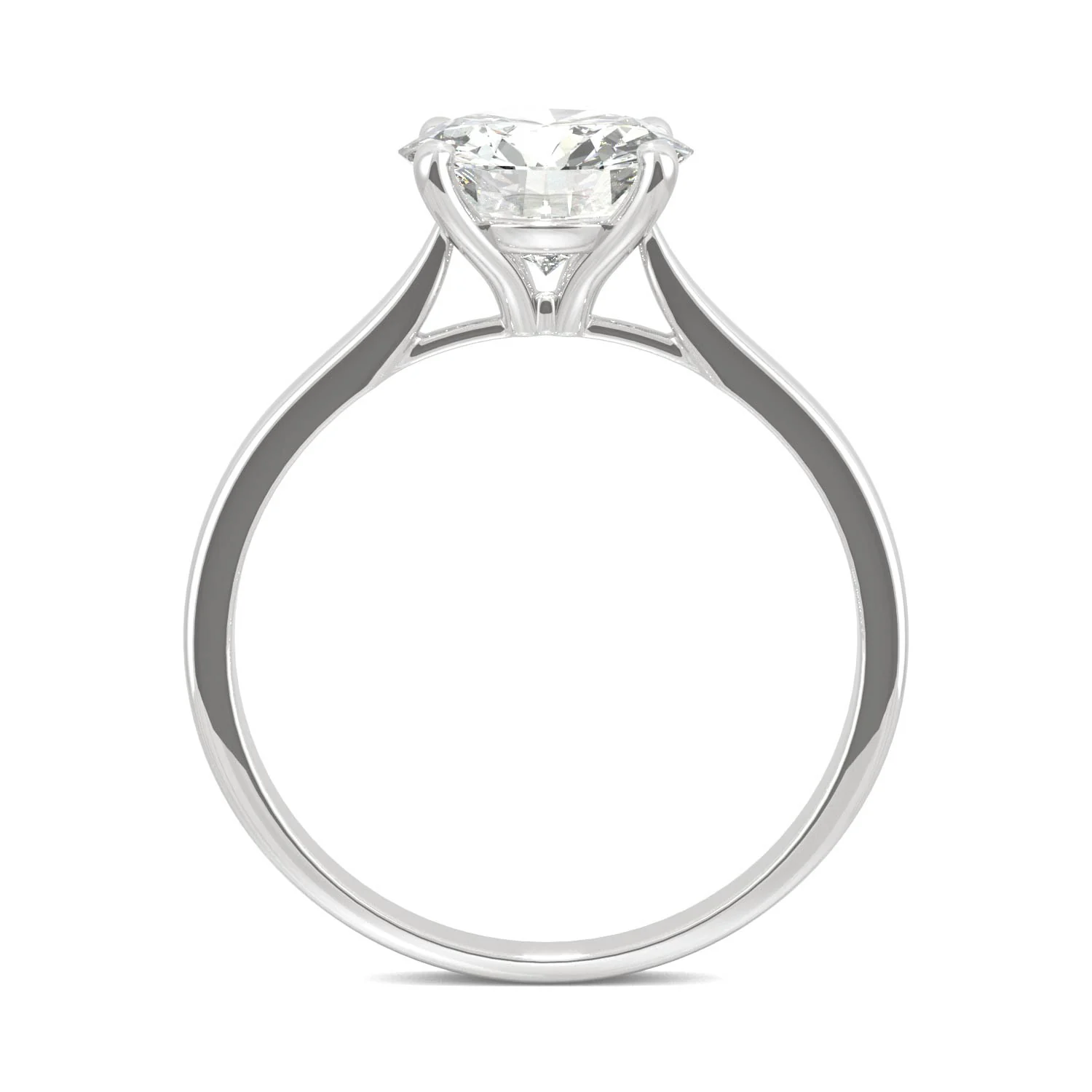 1.90 CTW DEW Round Moissanite Solitaire Engagement Ring in 14K White Gold - Image 3