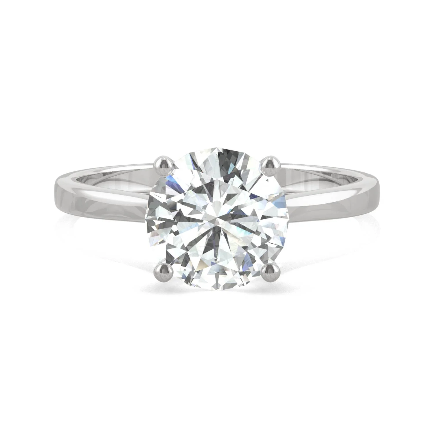 1.90 CTW DEW Round Moissanite Solitaire Engagement Ring in 14K White Gold - Image 4