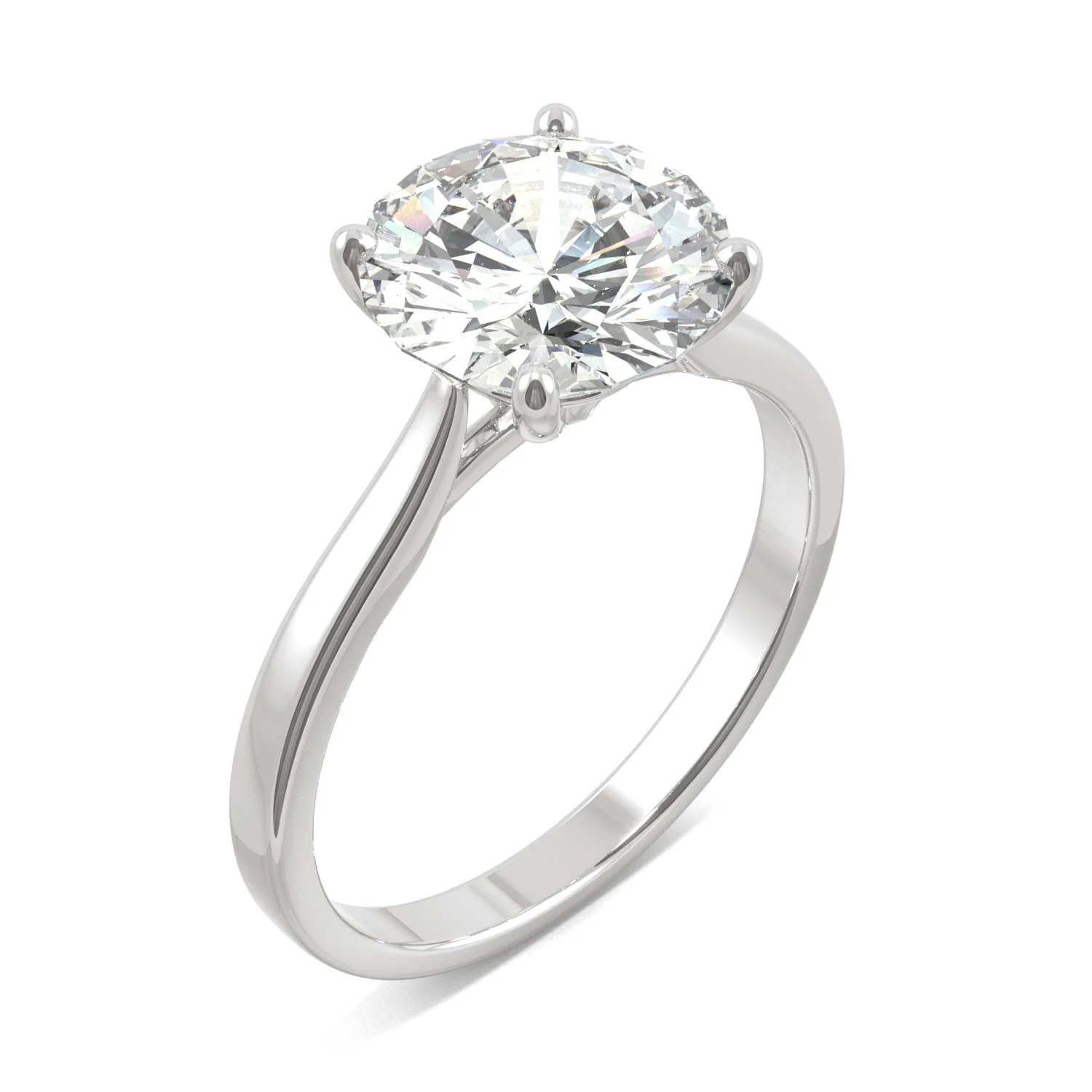 2.70 CTW DEW Round Moissanite Solitaire Ring in 14K White Gold - Image 2