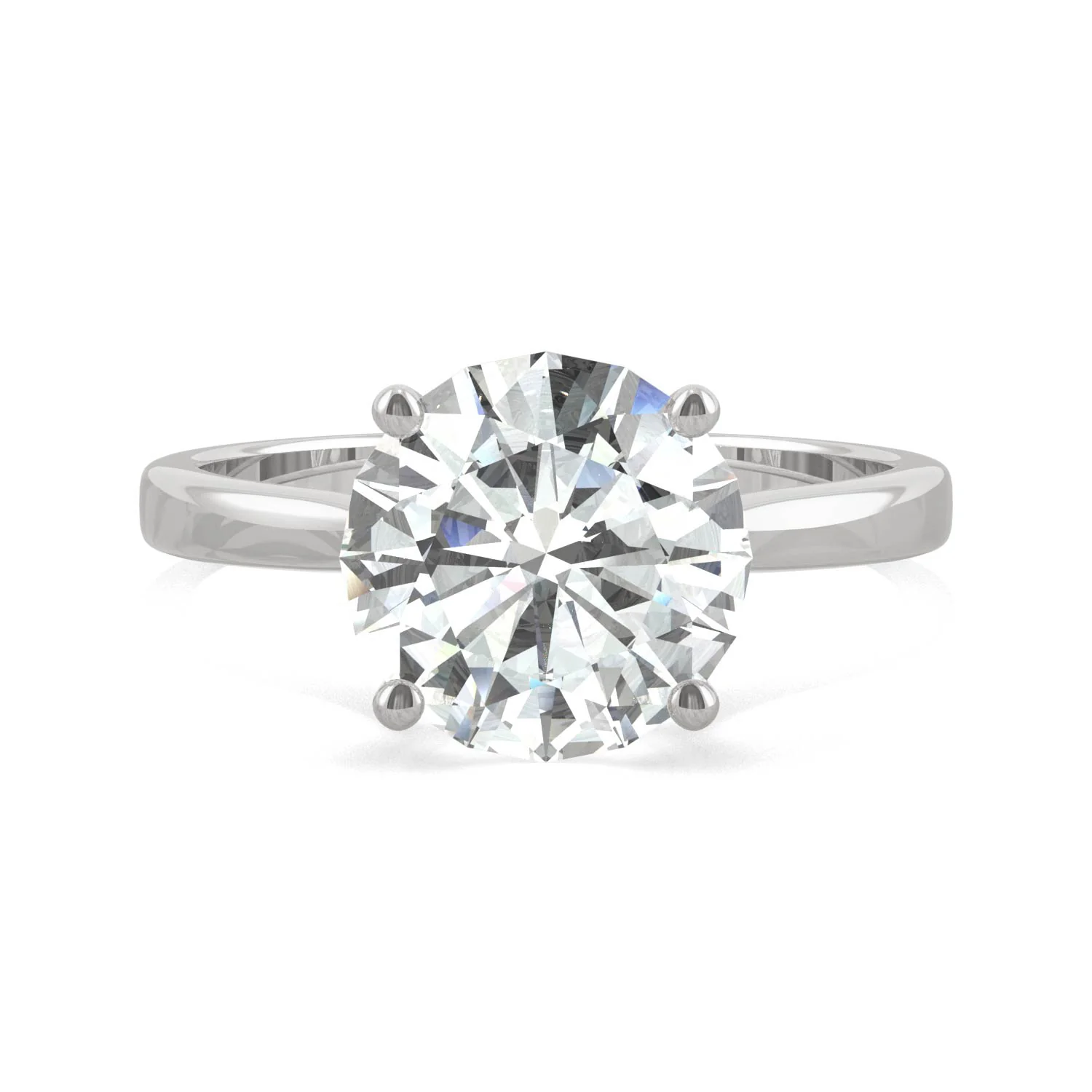 2.70 CTW DEW Round Moissanite Solitaire Ring in 14K White Gold - Image 4