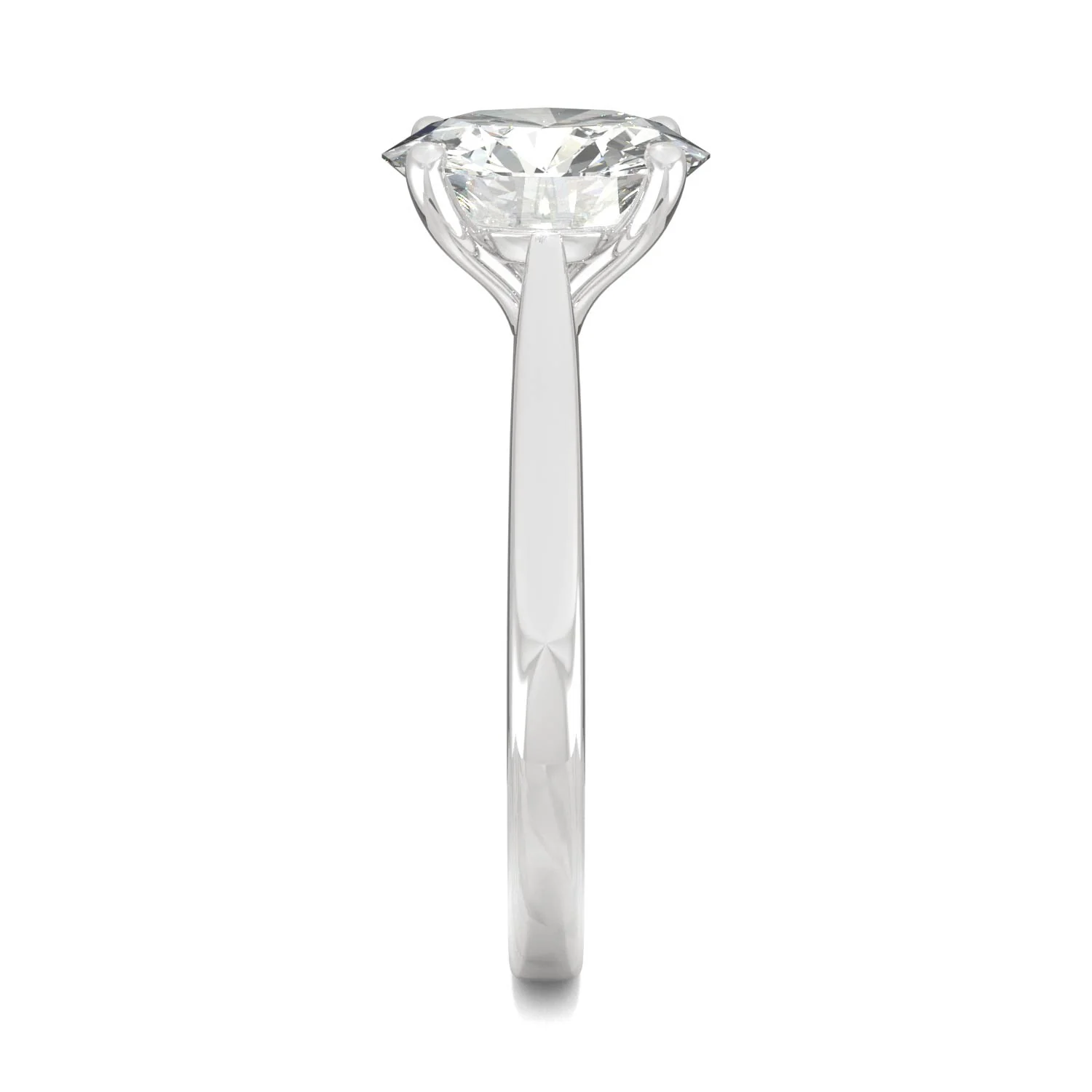 2.70 CTW DEW Round Moissanite Solitaire Ring in 14K White Gold - Image 5