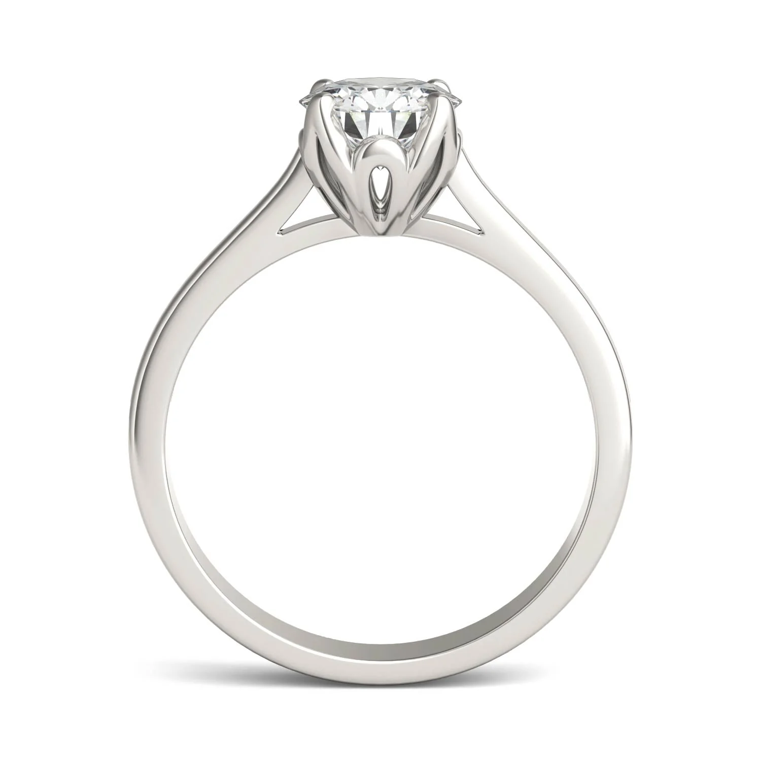 1.00 CTW DEW Round Moissanite Solitaire Engagement Ring in 14K White Gold - Image 3