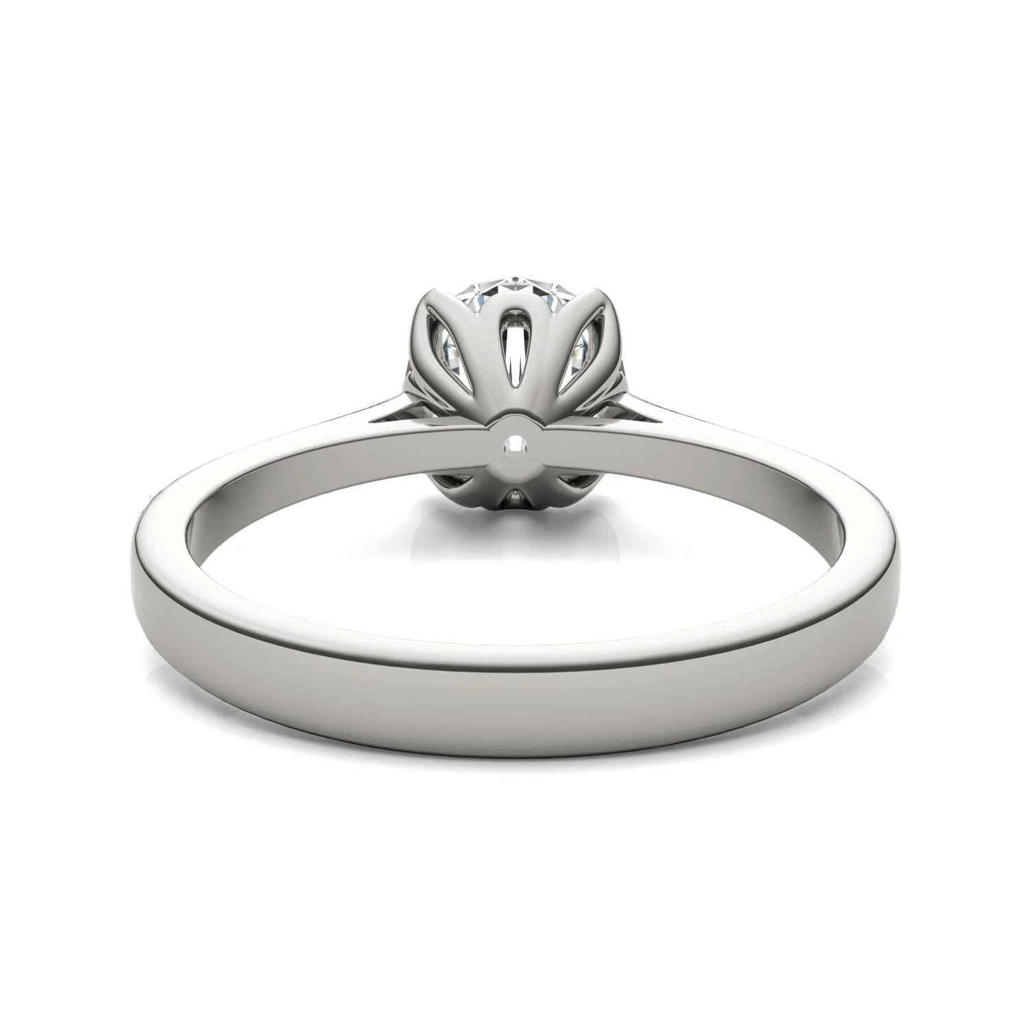 1.00 CTW DEW Round Moissanite Solitaire Engagement Ring in 14K White Gold - Image 6