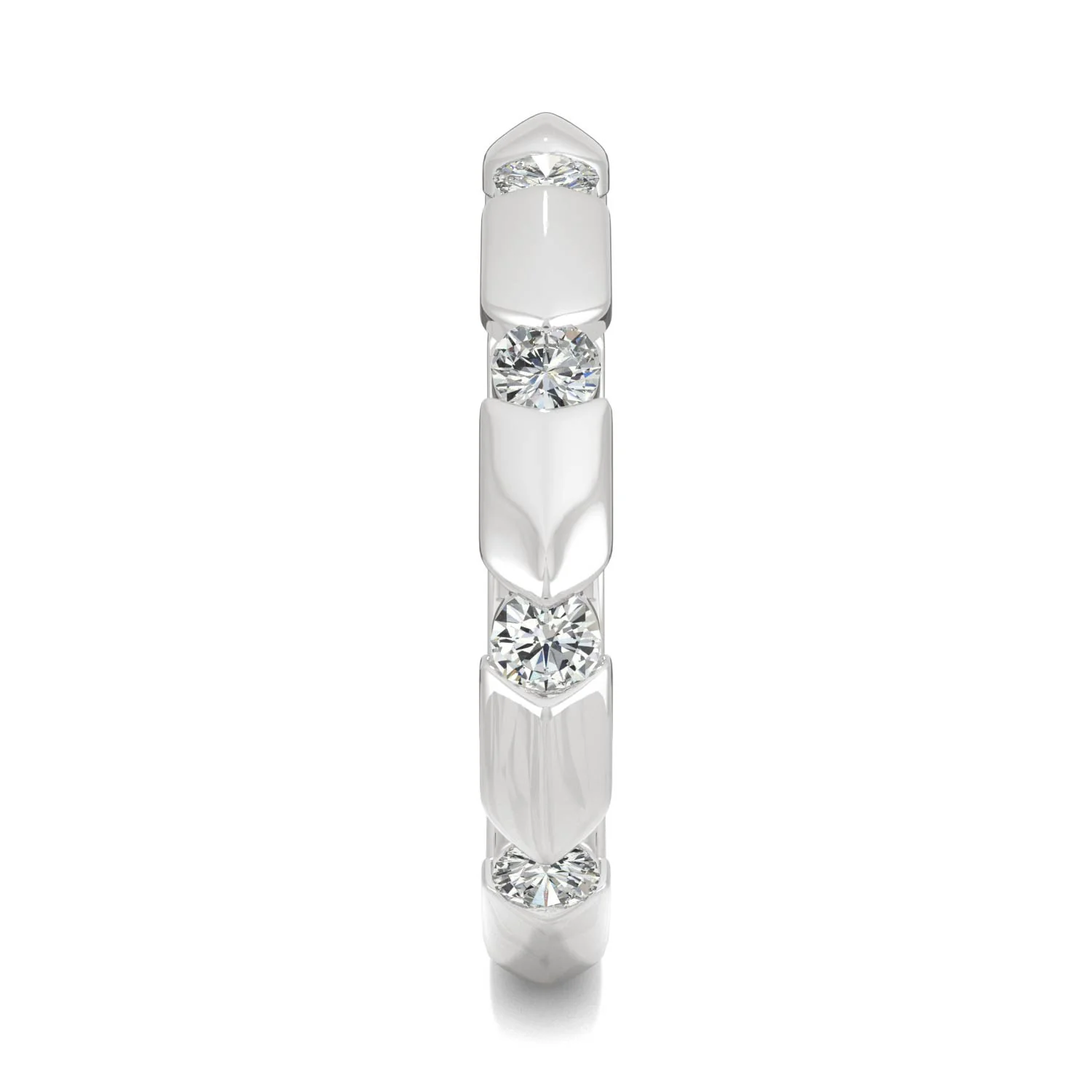0.48 CTW DEW Round Moissanite Stackable Ring in 14K White Gold - Image 5