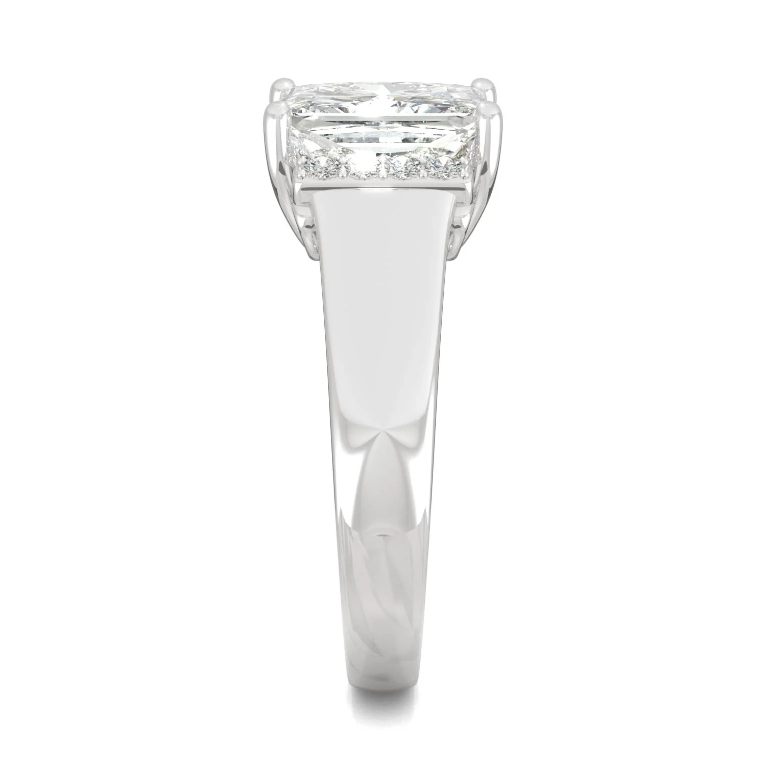 3.72 CTW DEW Square Moissanite Fashion Ring in 14K White Gold - Image 5