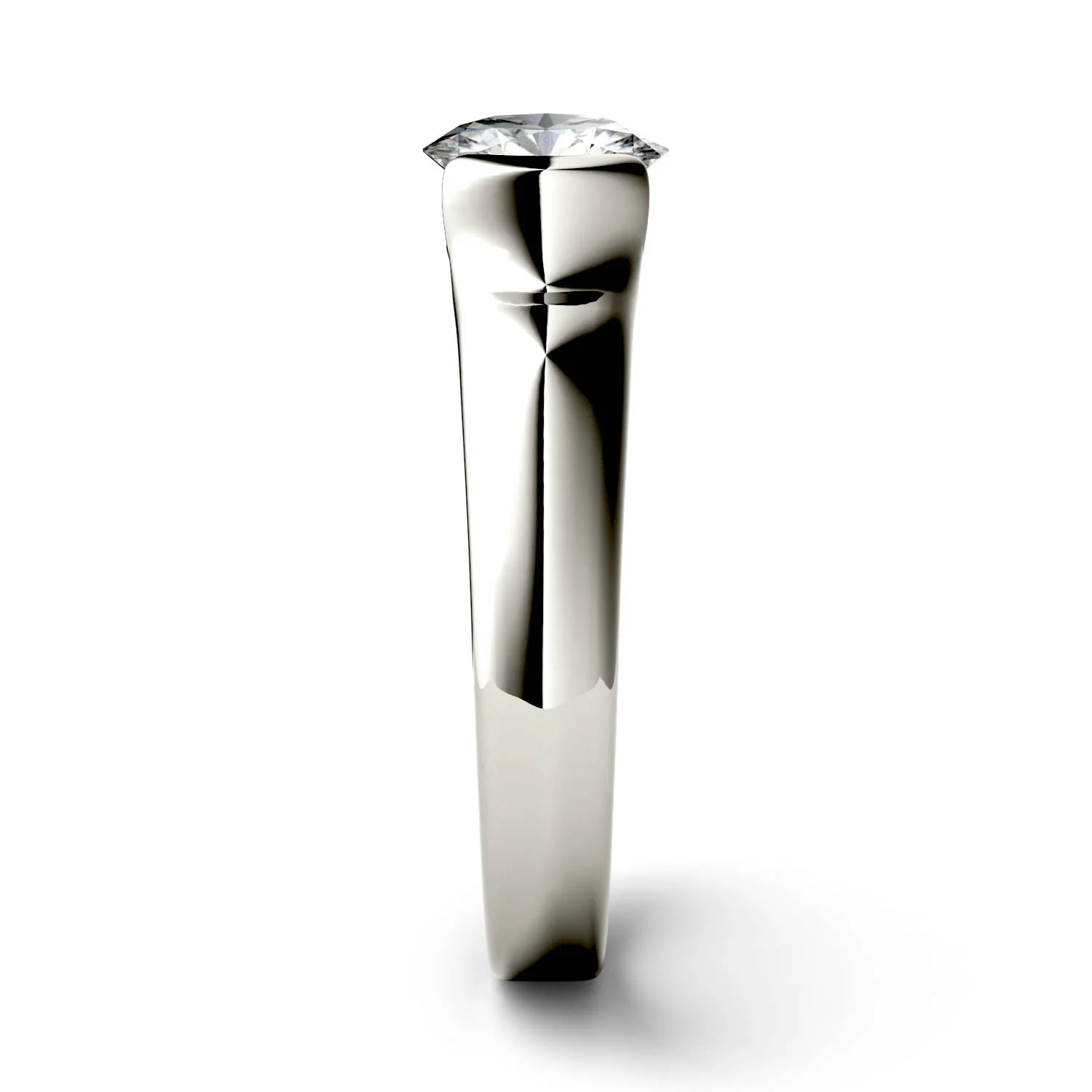 1.00 CTW DEW Round Moissanite Engagement Ring in 14K White Gold - Image 5
