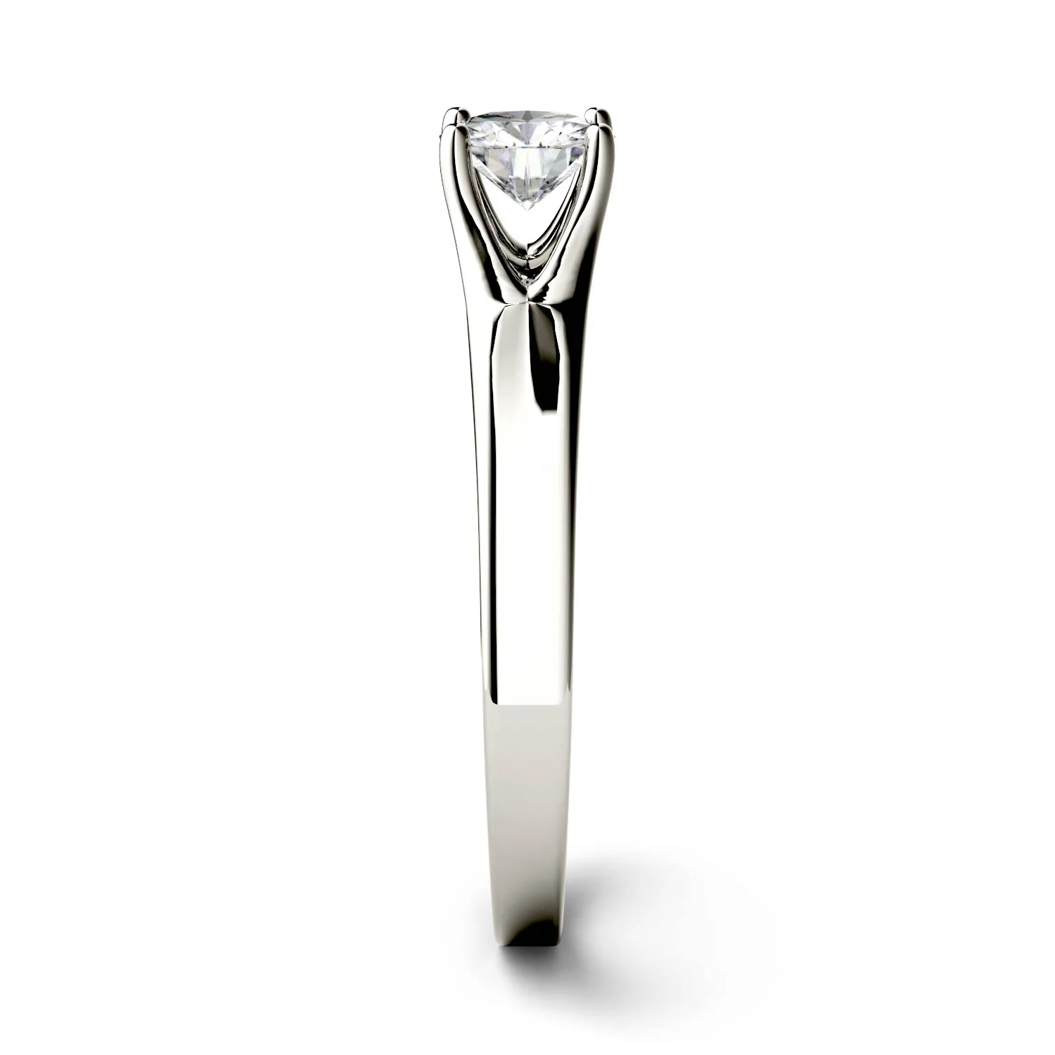 0.50 CTW DEW Round Moissanite Trellis Solitaire Engagement Ring in 14K White Gold - Image 5