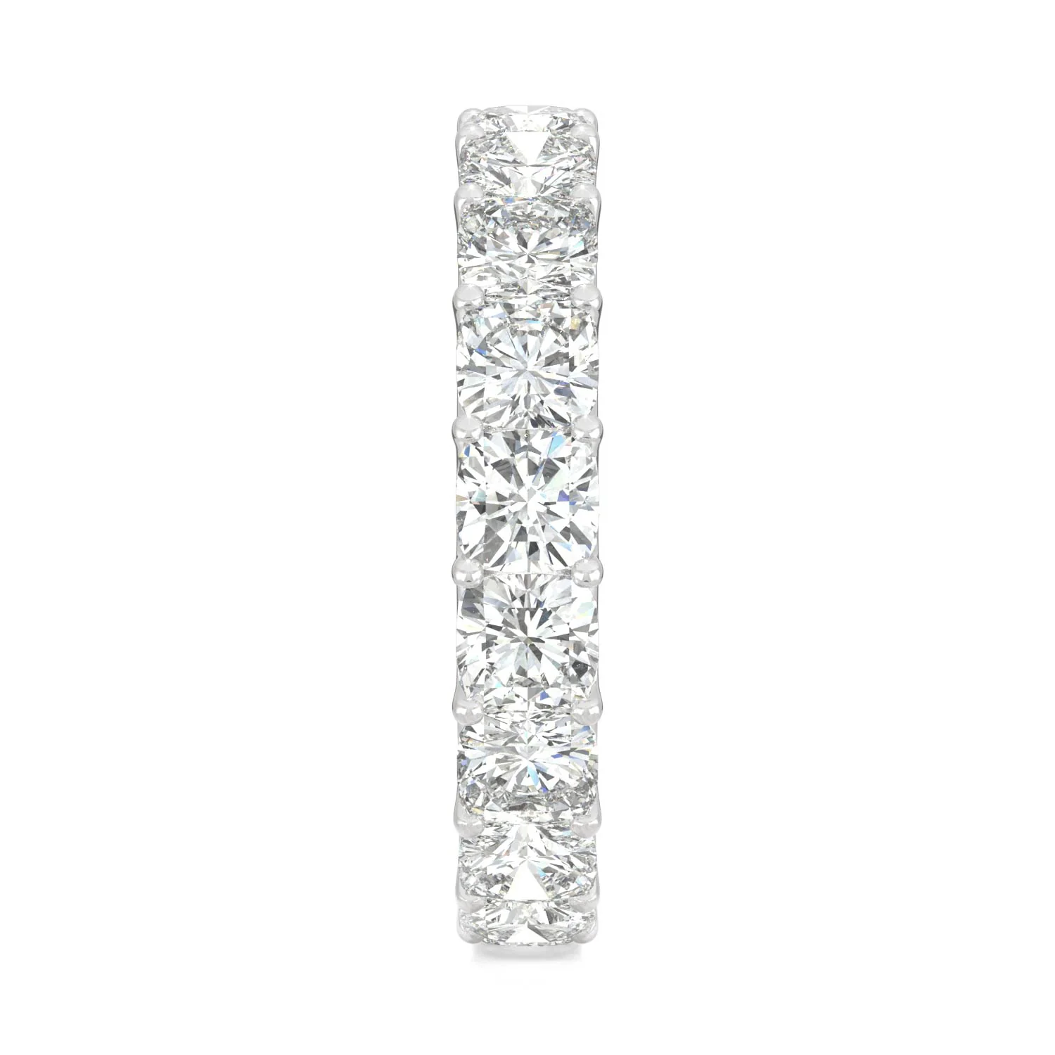 4.18 CTW DEW Cushion Moissanite Eternity Ring in 14K White Gold - Image 5