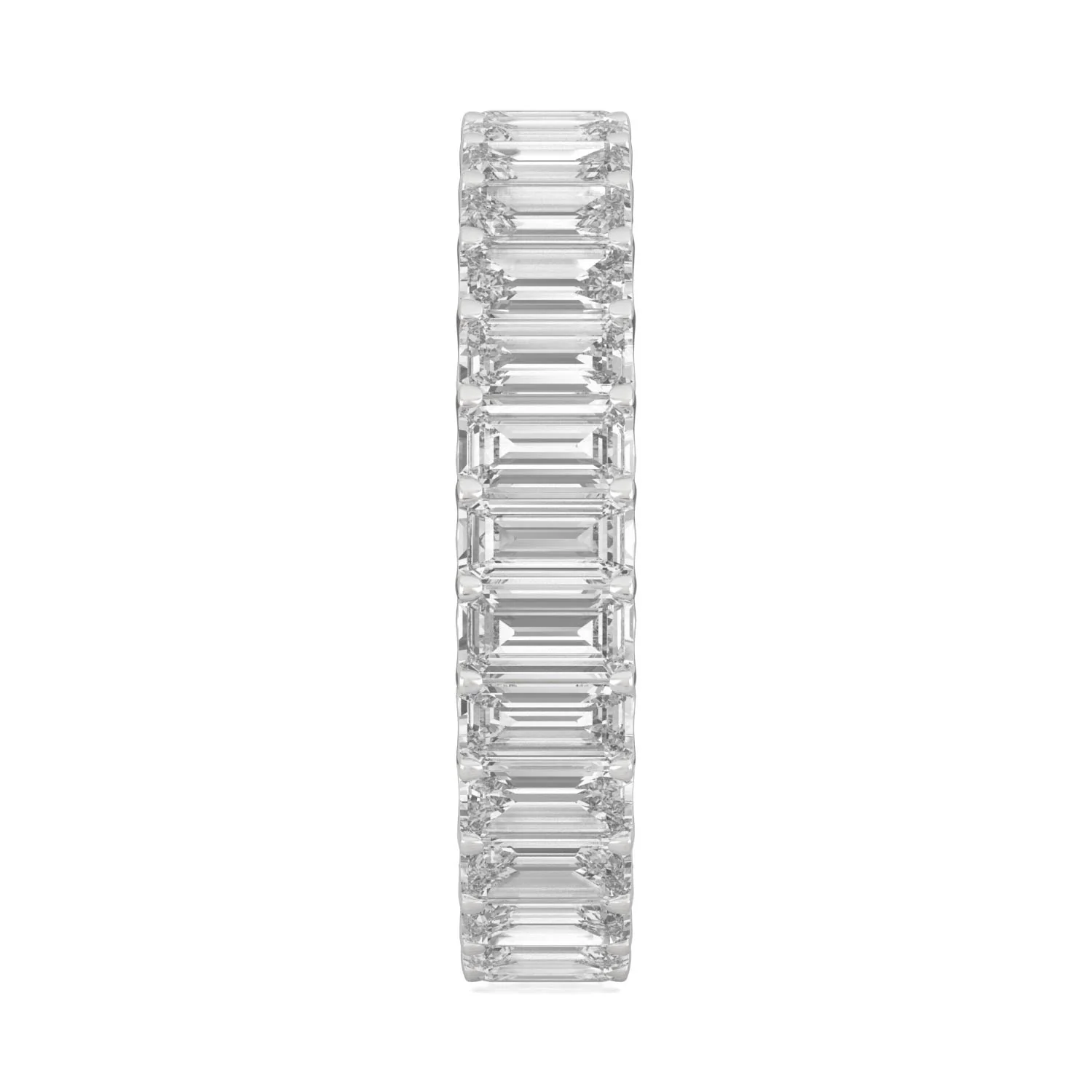 3.00 CTW DEW Emerald Moissanite Eternity Band in 14K White Gold - Image 5