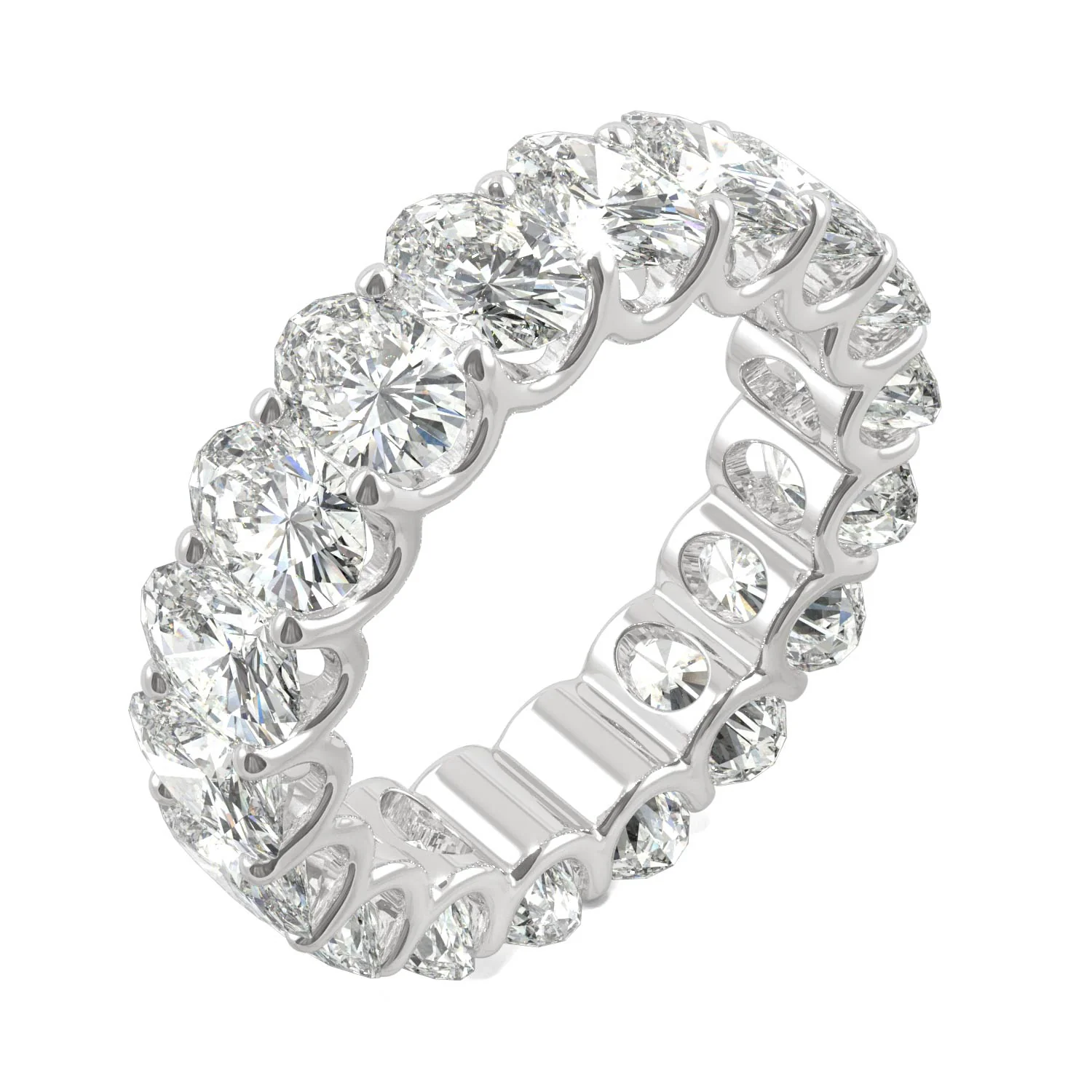 9.00 CTW DEW Oval Moissanite Eternity Band in 14K White Gold - Image 2
