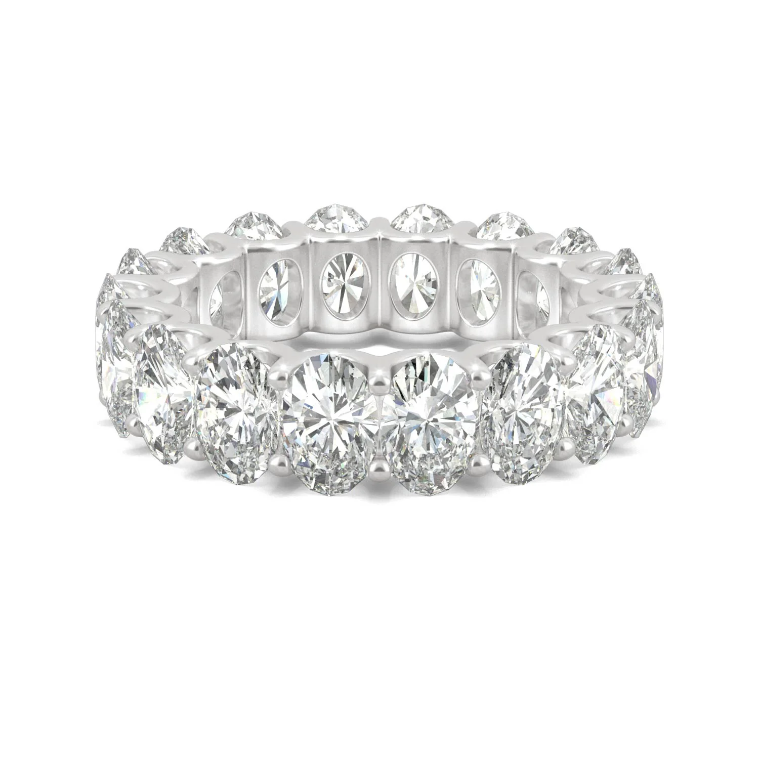 9.00 CTW DEW Oval Moissanite Eternity Band in 14K White Gold - Image 6