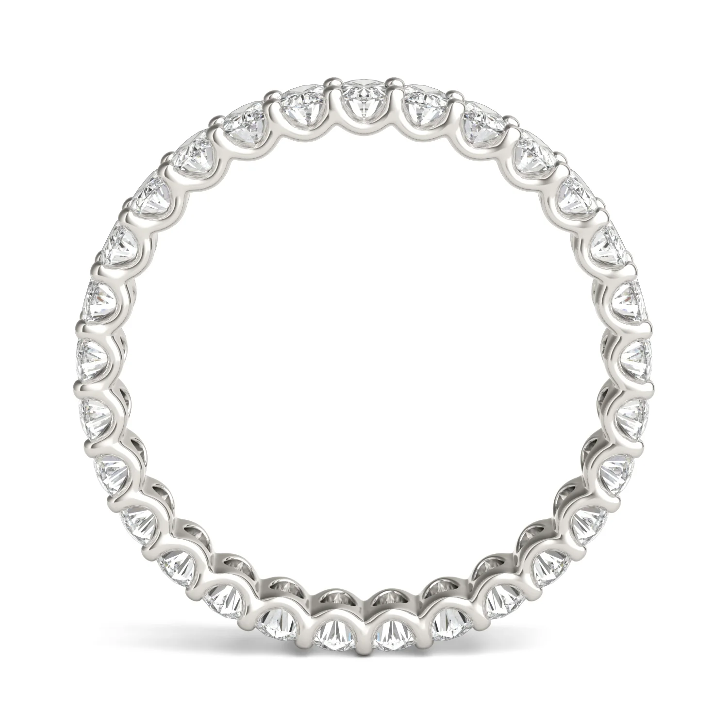 2.90 CTW DEW Oval Moissanite Eternity Band in 14K White Gold - Image 3