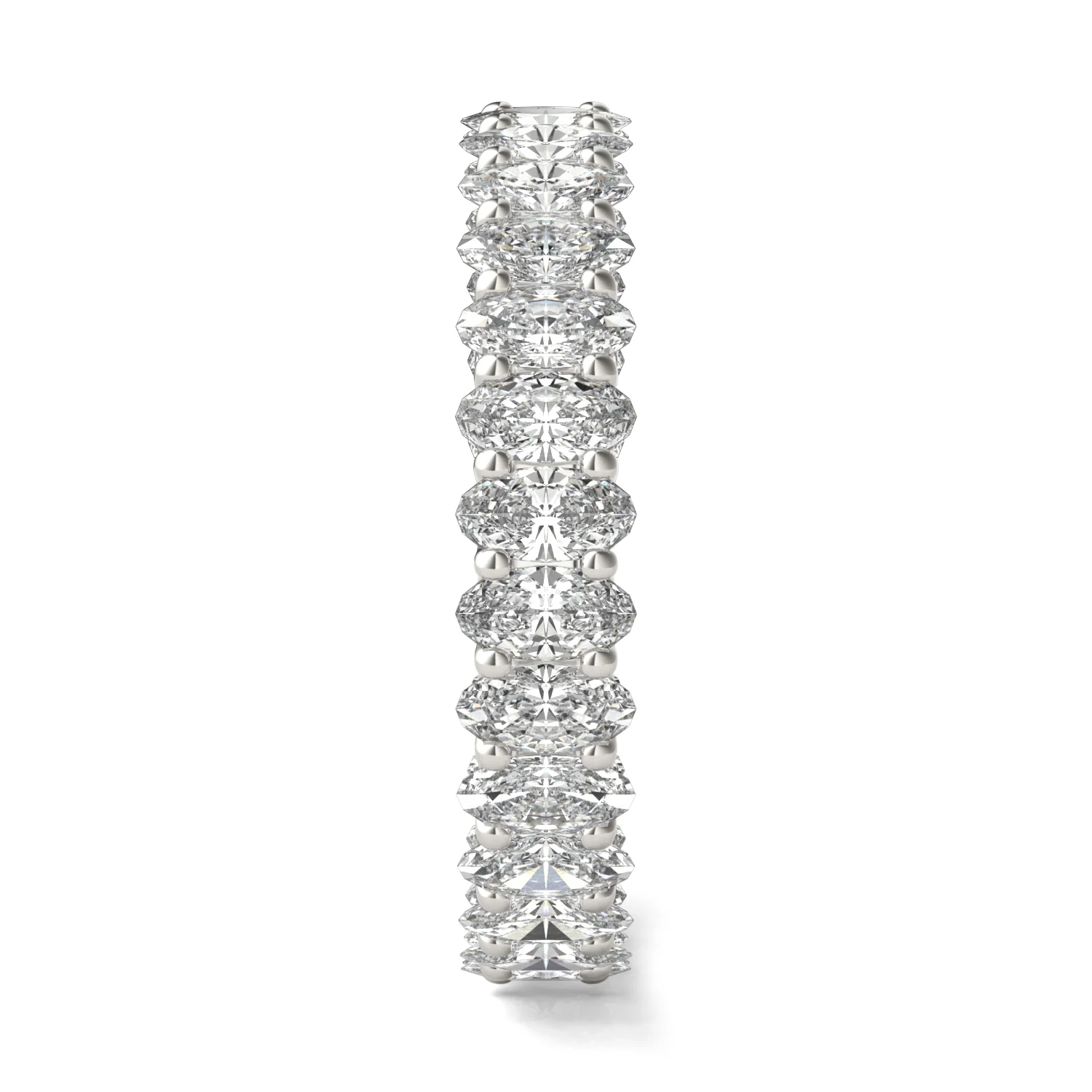 2.90 CTW DEW Oval Moissanite Eternity Band in 14K White Gold - Image 5