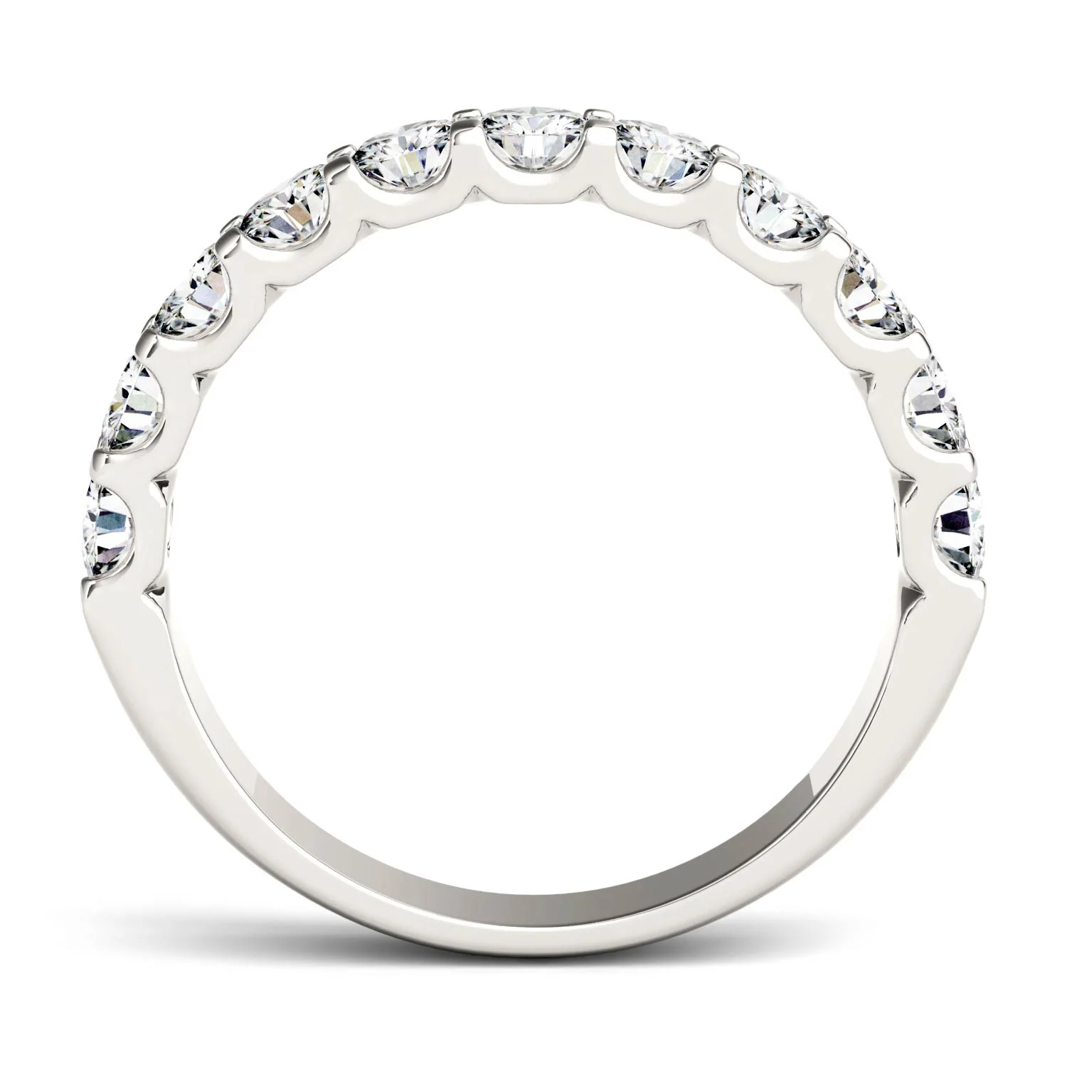 1.10 CTW DEW Round Moissanite Anniversary Band in 14K White Gold - Image 3