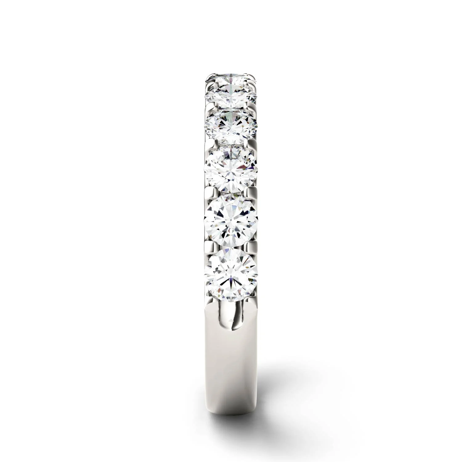 1.10 CTW DEW Round Moissanite Anniversary Band in 14K White Gold - Image 5