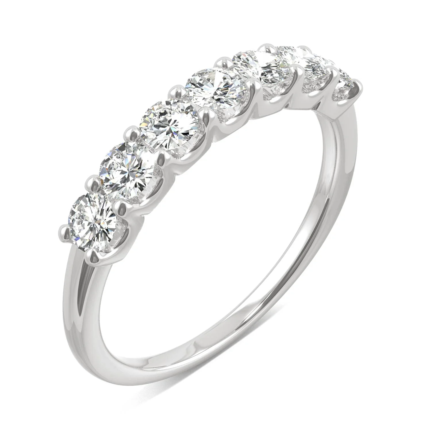 0.70 CTW DEW Round Moissanite Anniversary Band in 14K White Gold - Image 2
