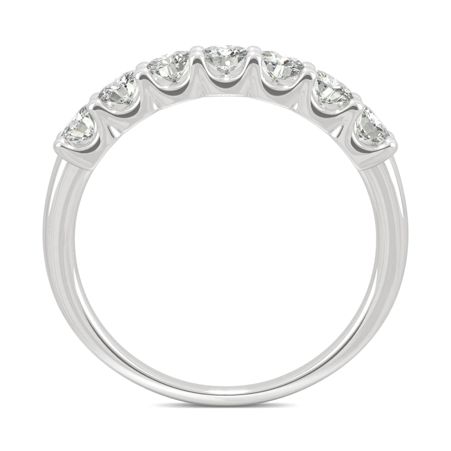 0.70 CTW DEW Round Moissanite Anniversary Band in 14K White Gold - Image 3