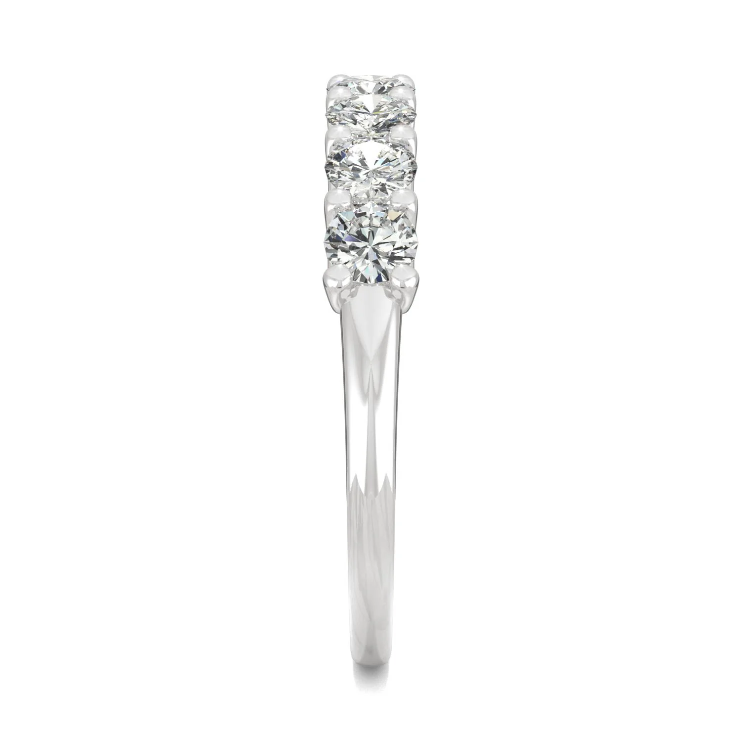 0.70 CTW DEW Round Moissanite Anniversary Band in 14K White Gold - Image 5