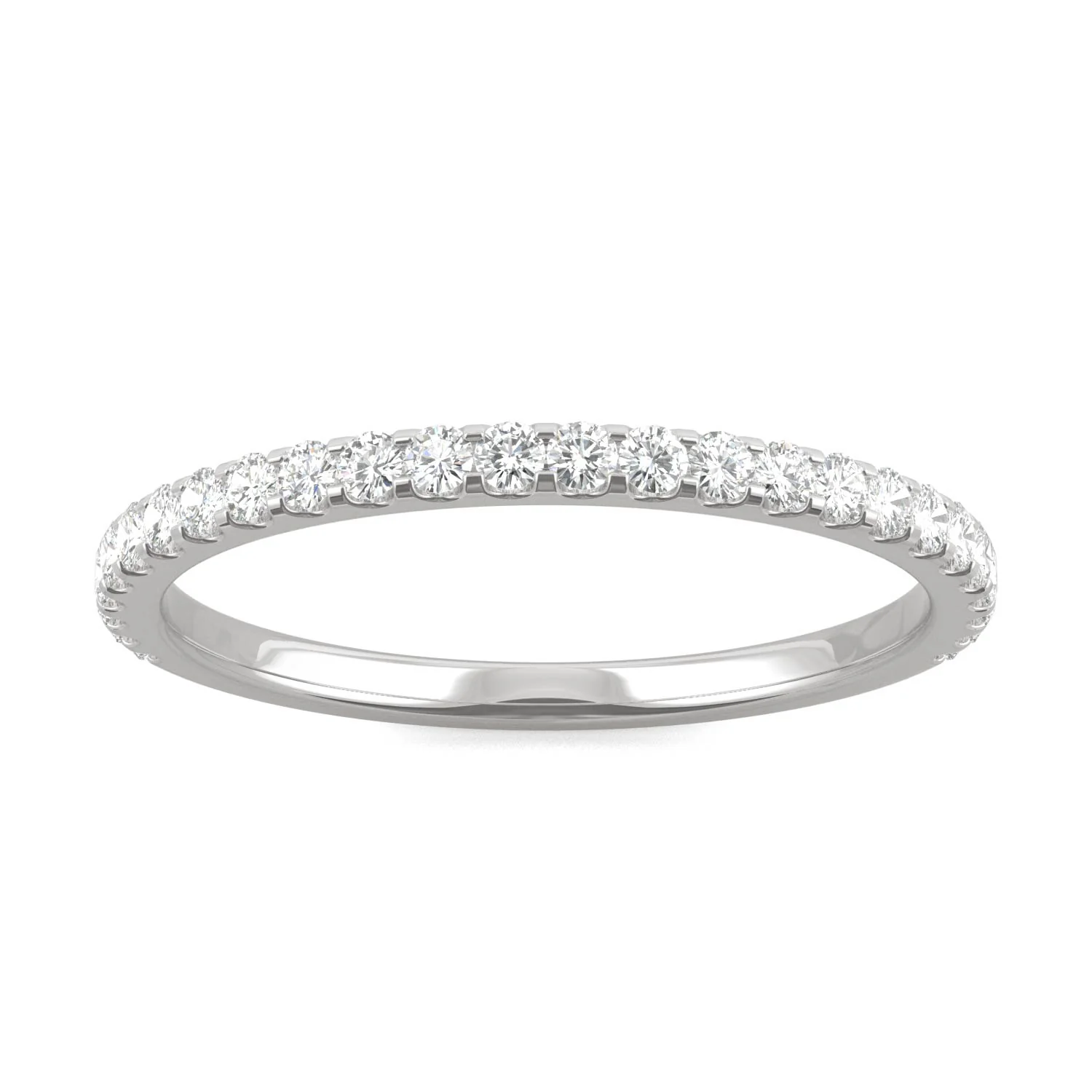 0.39 CTW DEW Round Moissanite Band in 14K White Gold