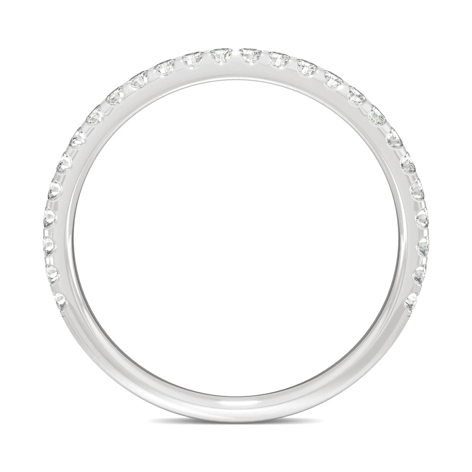 0.39 CTW DEW Round Moissanite Band in 14K White Gold - Image 3