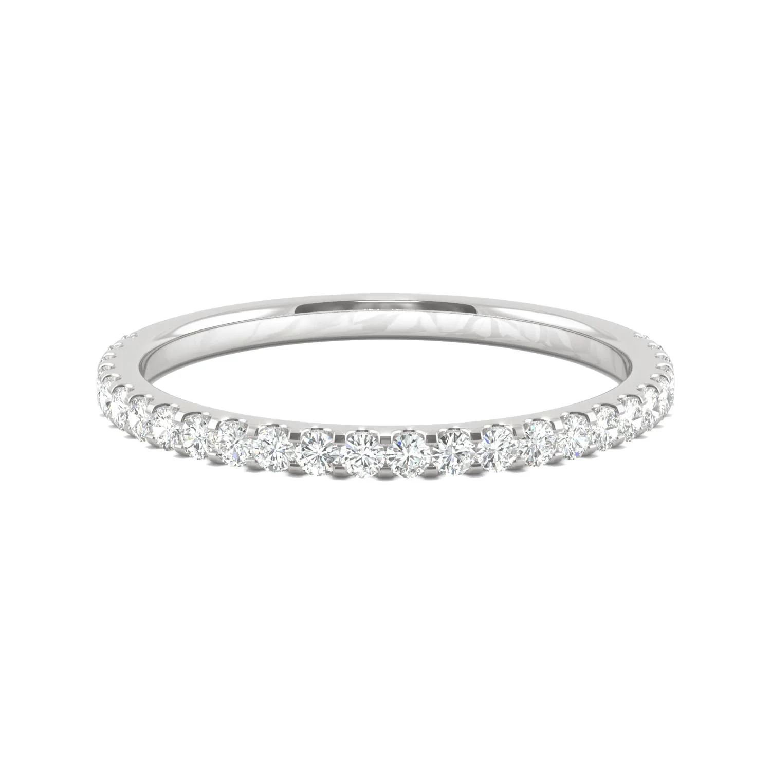 0.39 CTW DEW Round Moissanite Band in 14K White Gold - Image 4