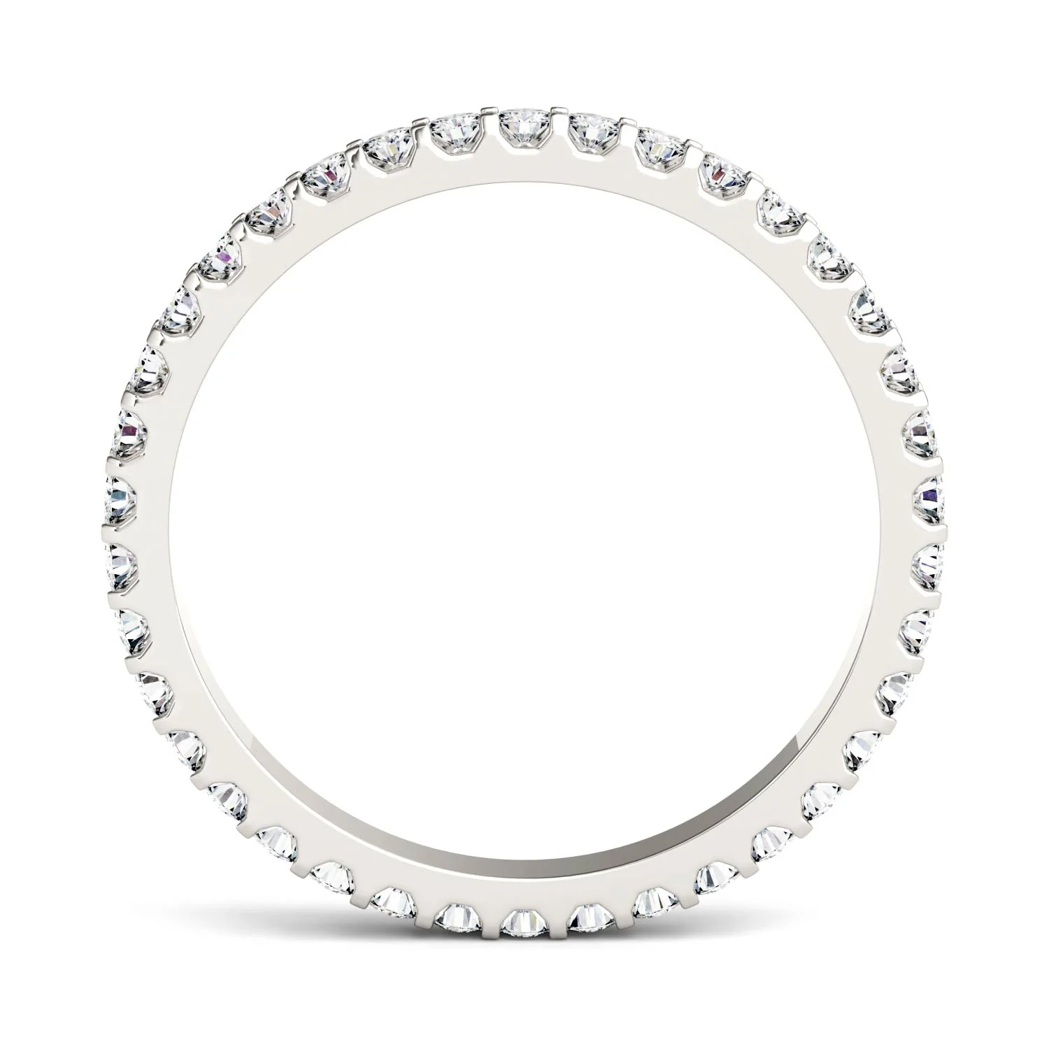 0.57 CTW DEW Round Moissanite Eternity Band in 14K White Gold - Image 5