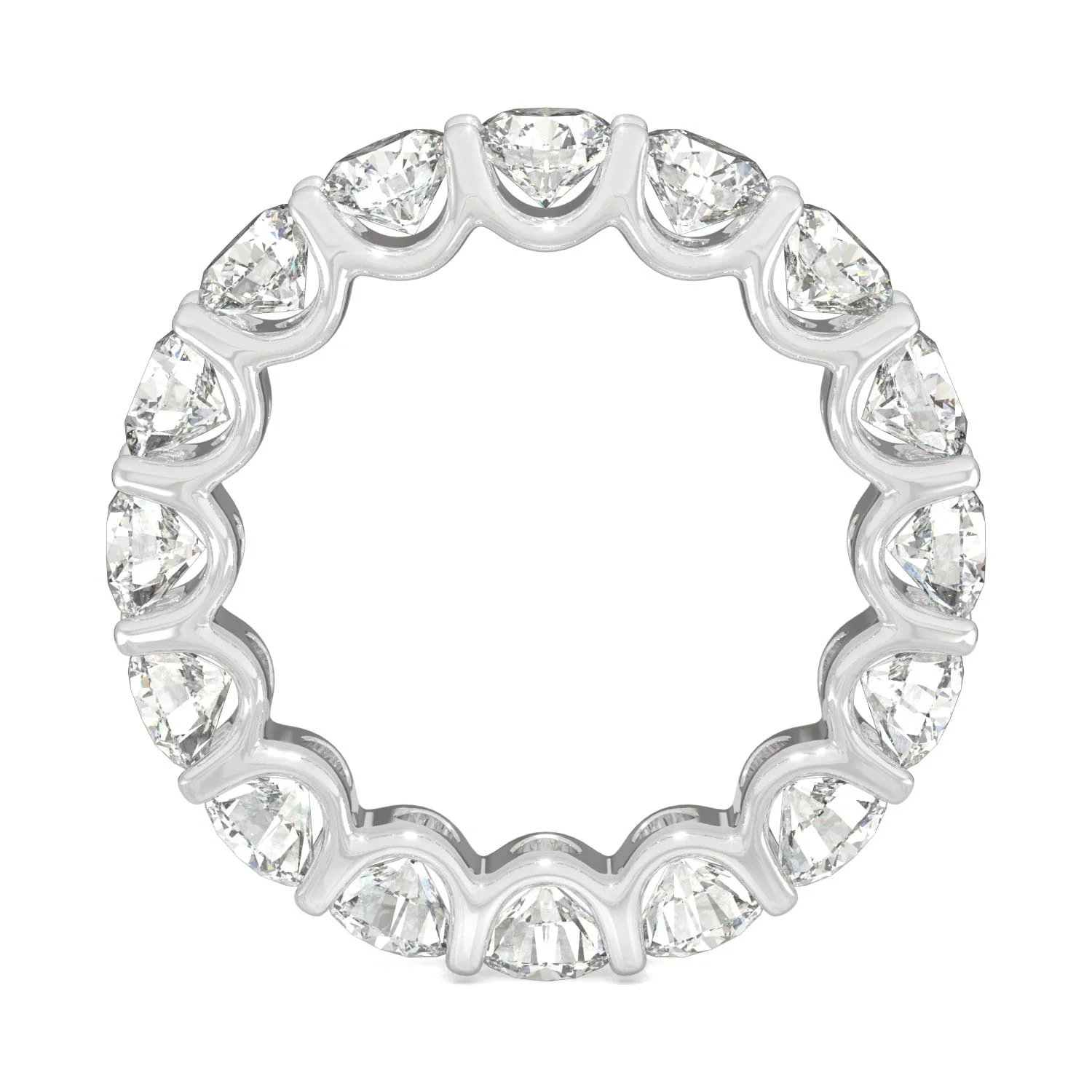5.28 CTW DEW Round Moissanite Eternity Band in 14K White Gold - Image 3