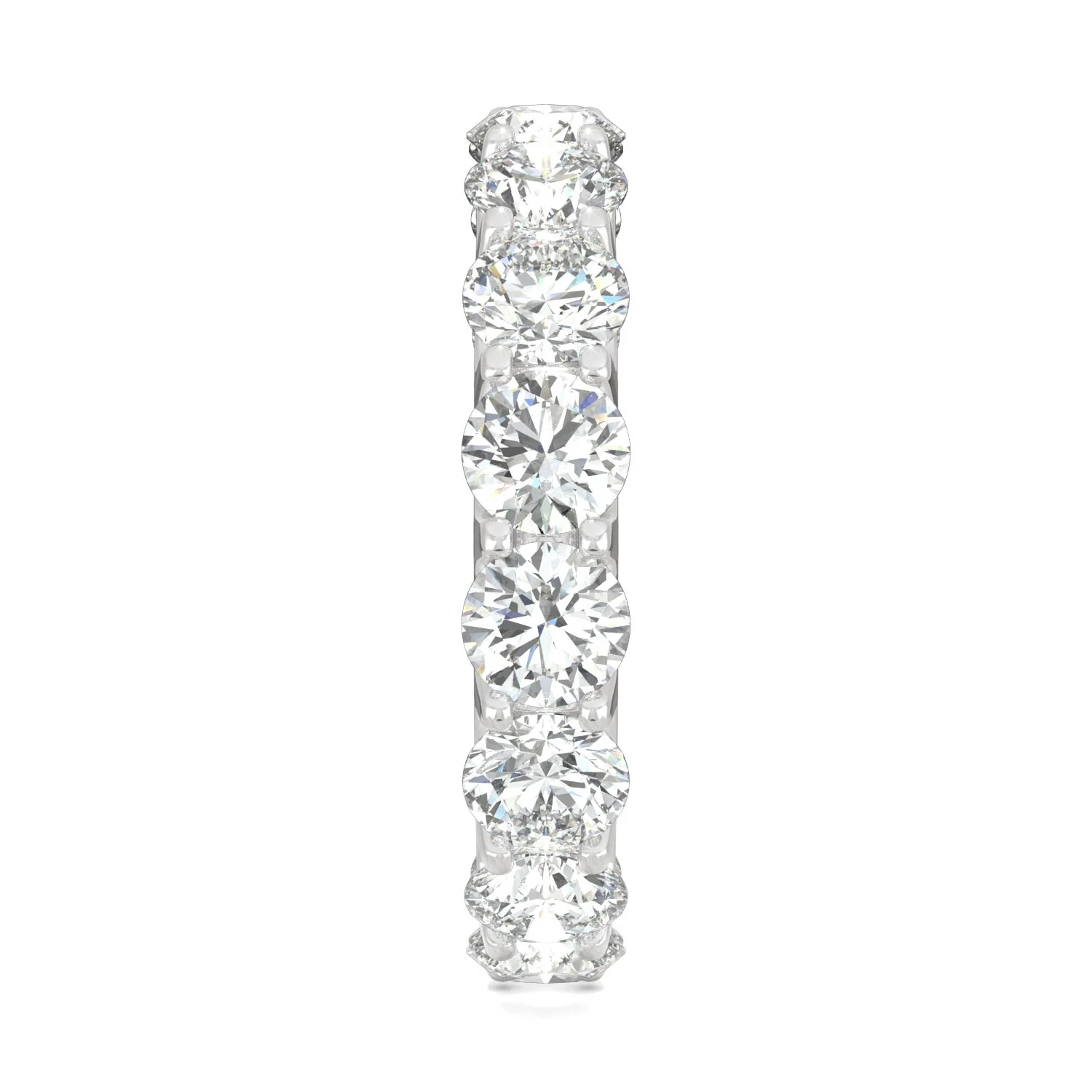 5.28 CTW DEW Round Moissanite Eternity Band in 14K White Gold - Image 5