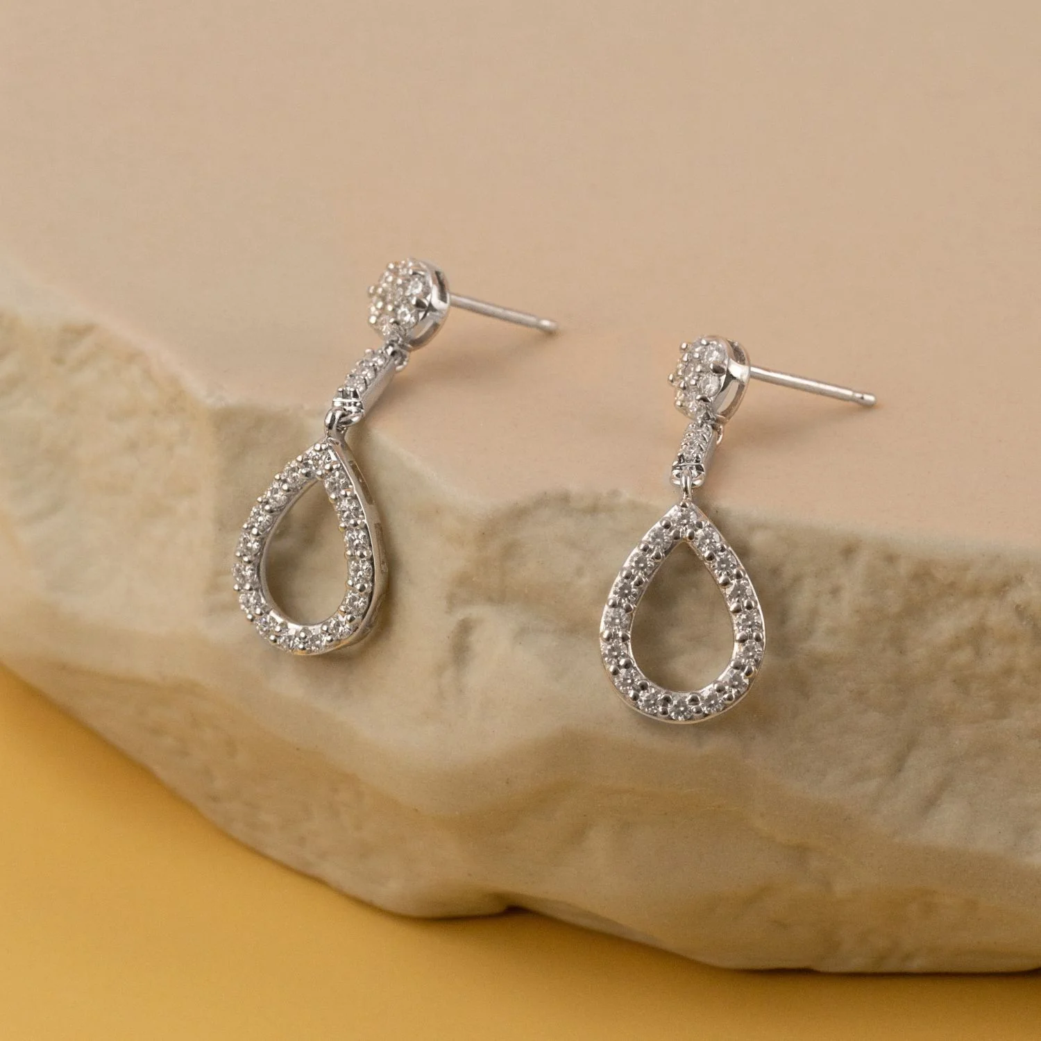 0.52 CTW DEW Moissanite Dangle Drop Earrings in 14K White Gold - Image 5