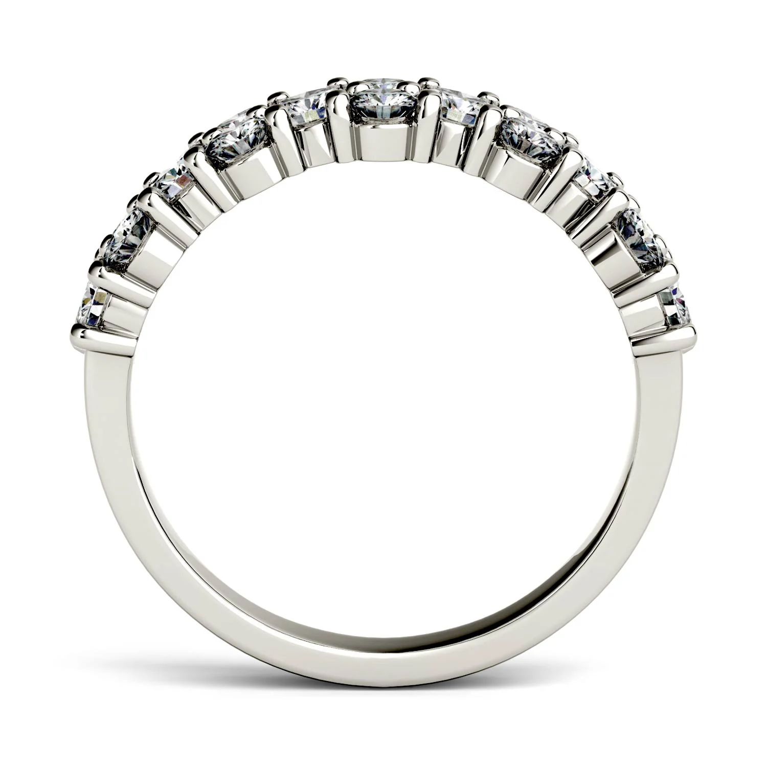 1.20 CTW DEW Round Moissanite Fashion Ring in 14K White Gold - Image 3