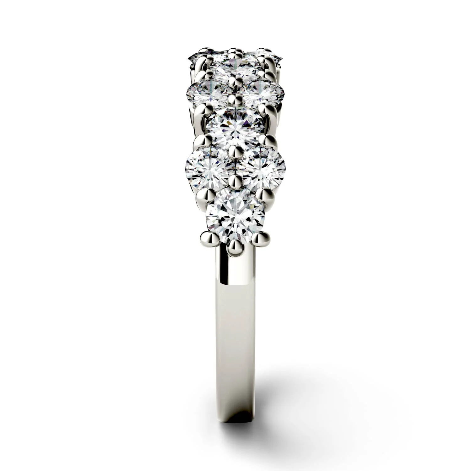 1.20 CTW DEW Round Moissanite Fashion Ring in 14K White Gold - Image 5