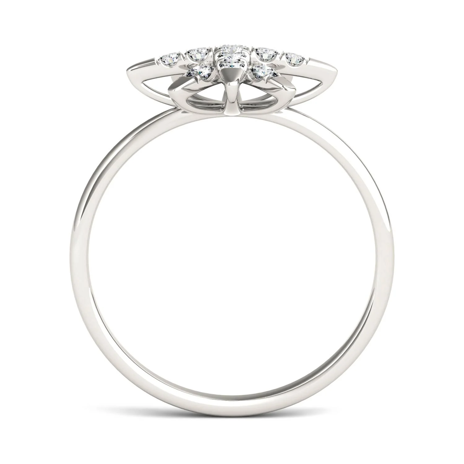 0.22 CTW DEW Moissanite Starburst Ring in 14K White Gold - Image 4