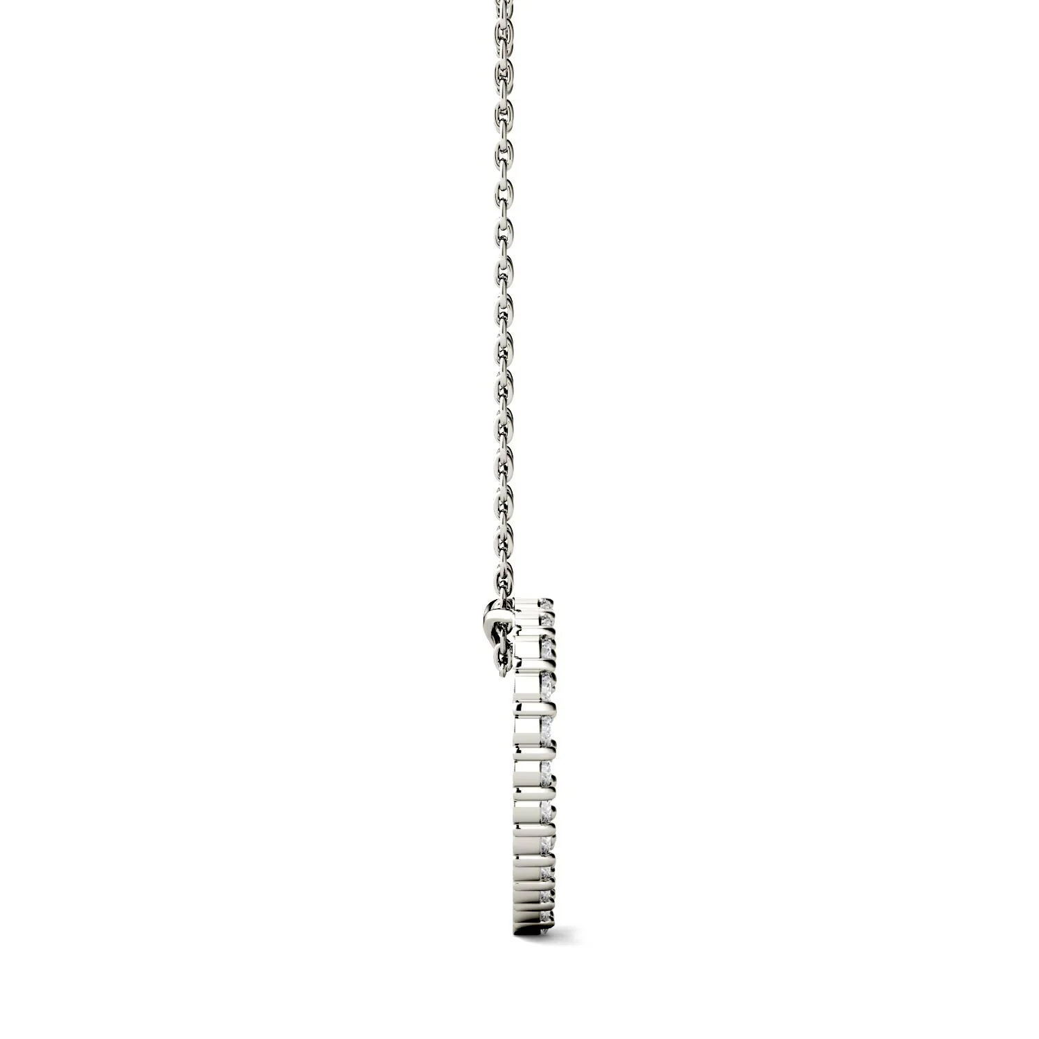 0.39 CTW DEW Moissanite Open Heart Pendant in 14K White Gold - Image 2