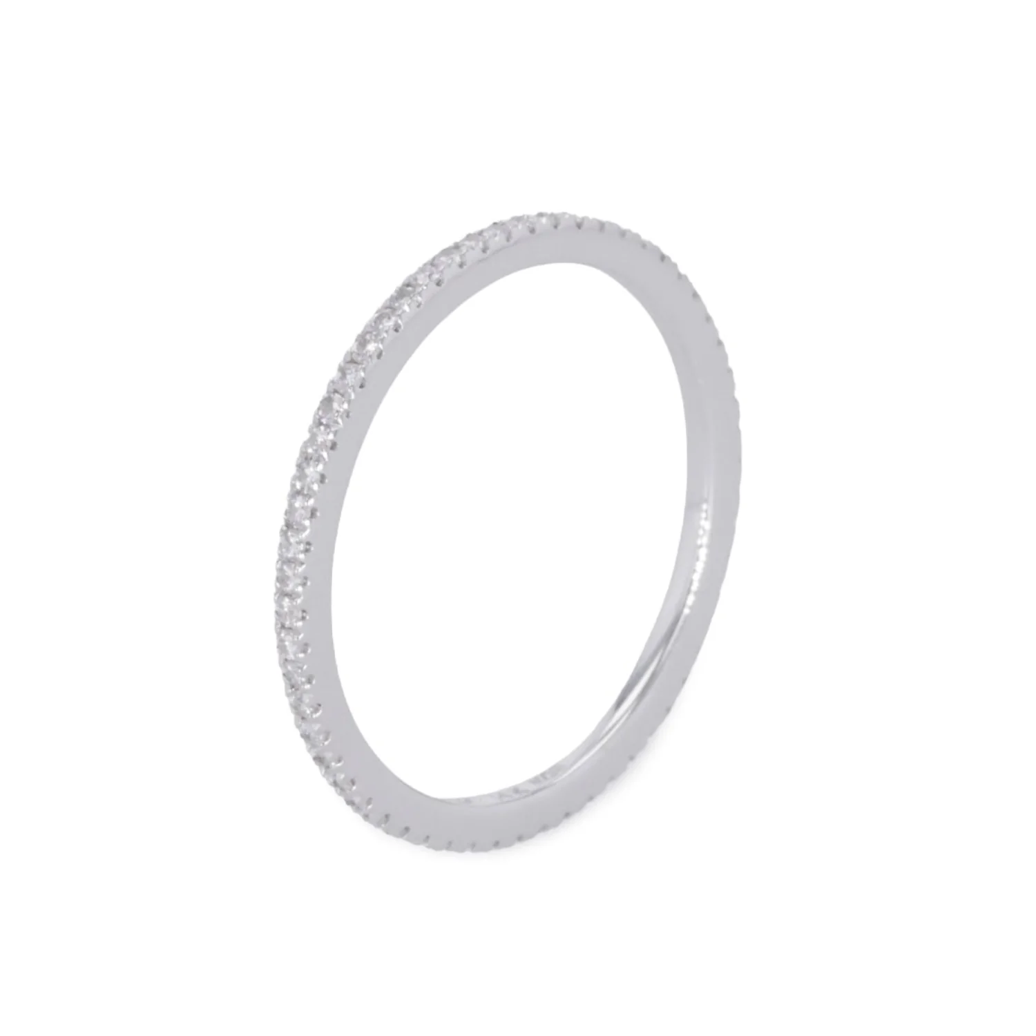 0.29 CTW DEW Round Moissanite Wedding Band in 14K White Gold - Image 2